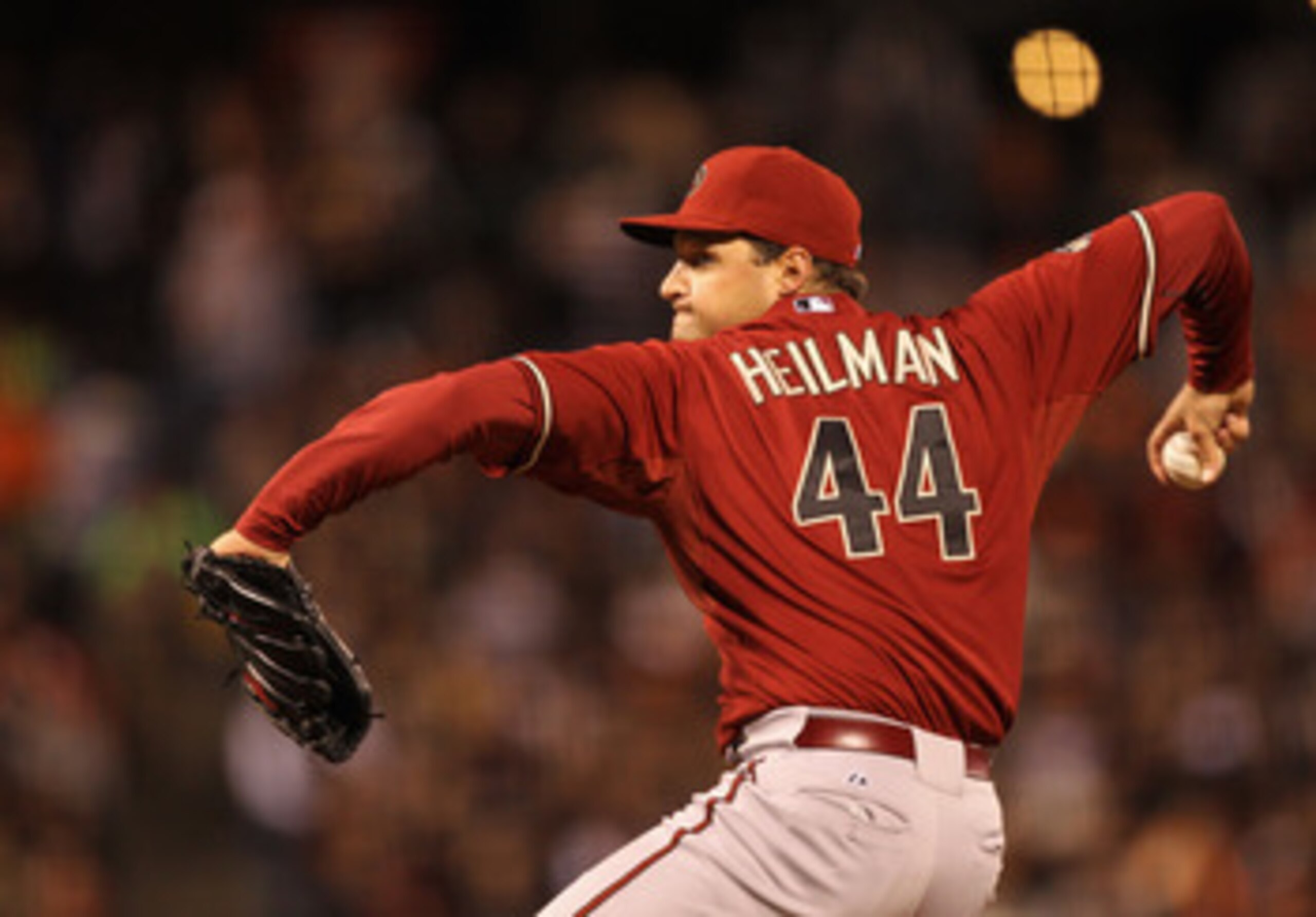 SAN FRANCISCO, CA - MAY 11:  Aaron Heilman #44 of the Arizona Diamondbacks in action against the San Francisco Giants at AT&T Park on May 11, 2011 in San Francisco, California.  (Photo by Ezra Shaw/Getty Images)