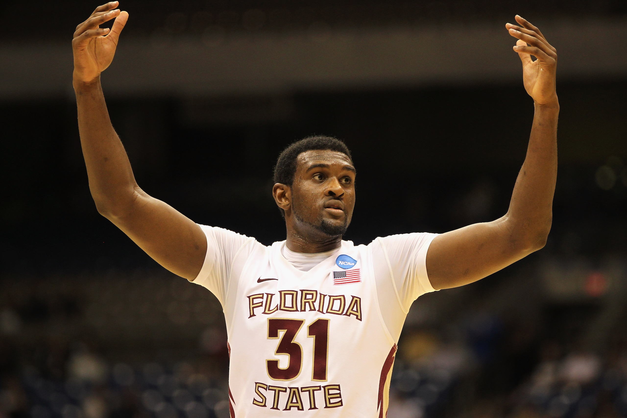 SAN ANTONIO, TX - MARCH 25:  Chris Singleton #31 of the Florida State Seminoles reacts during the southwest regional of the 2011 NCAA men's basketball tournament against the Virginia Commonwealth Rams at the Alamodome on March 25, 2011 in San Antonio, Tex
