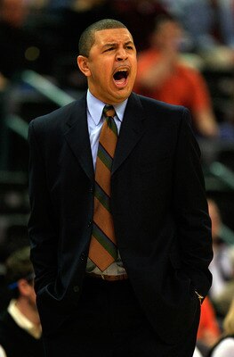 OKLAHOMA CITY - MARCH 08:  Head coach Jeff Capel  of the Oklahoma Sooners instructs his team from the bench during a first round game against the Iowa State Cyclones in the Phillips 66 Big 12 Men's Basketball Championship on March 8, 2007 at the Ford Cent