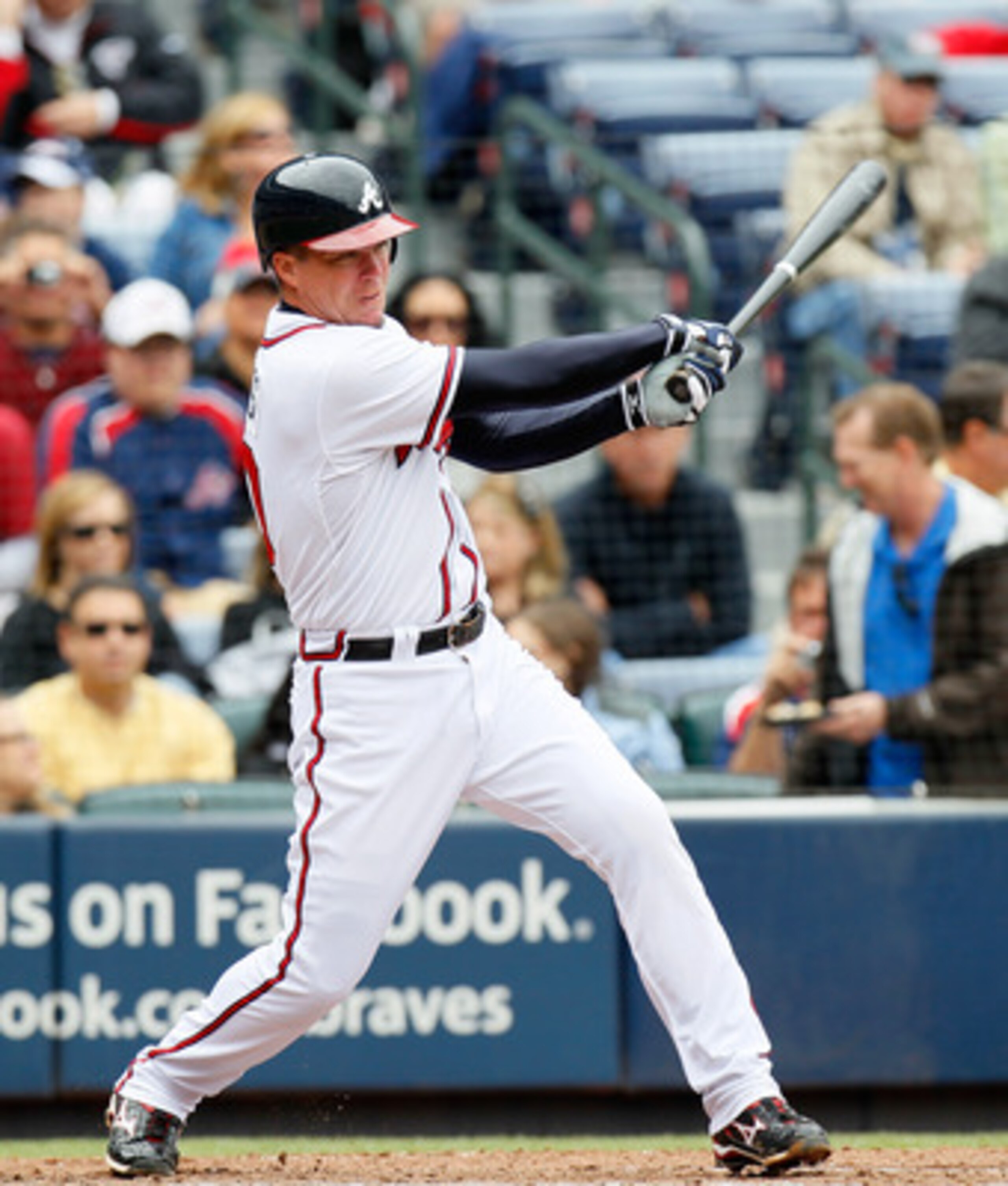 ATLANTA, GA - MAY 17:  Chipper Jones #10 of the Atlanta Braves bats against the Houston Astros at Turner Field on May 17, 2011 in Atlanta, Georgia.  (Photo by Kevin C. Cox/Getty Images)