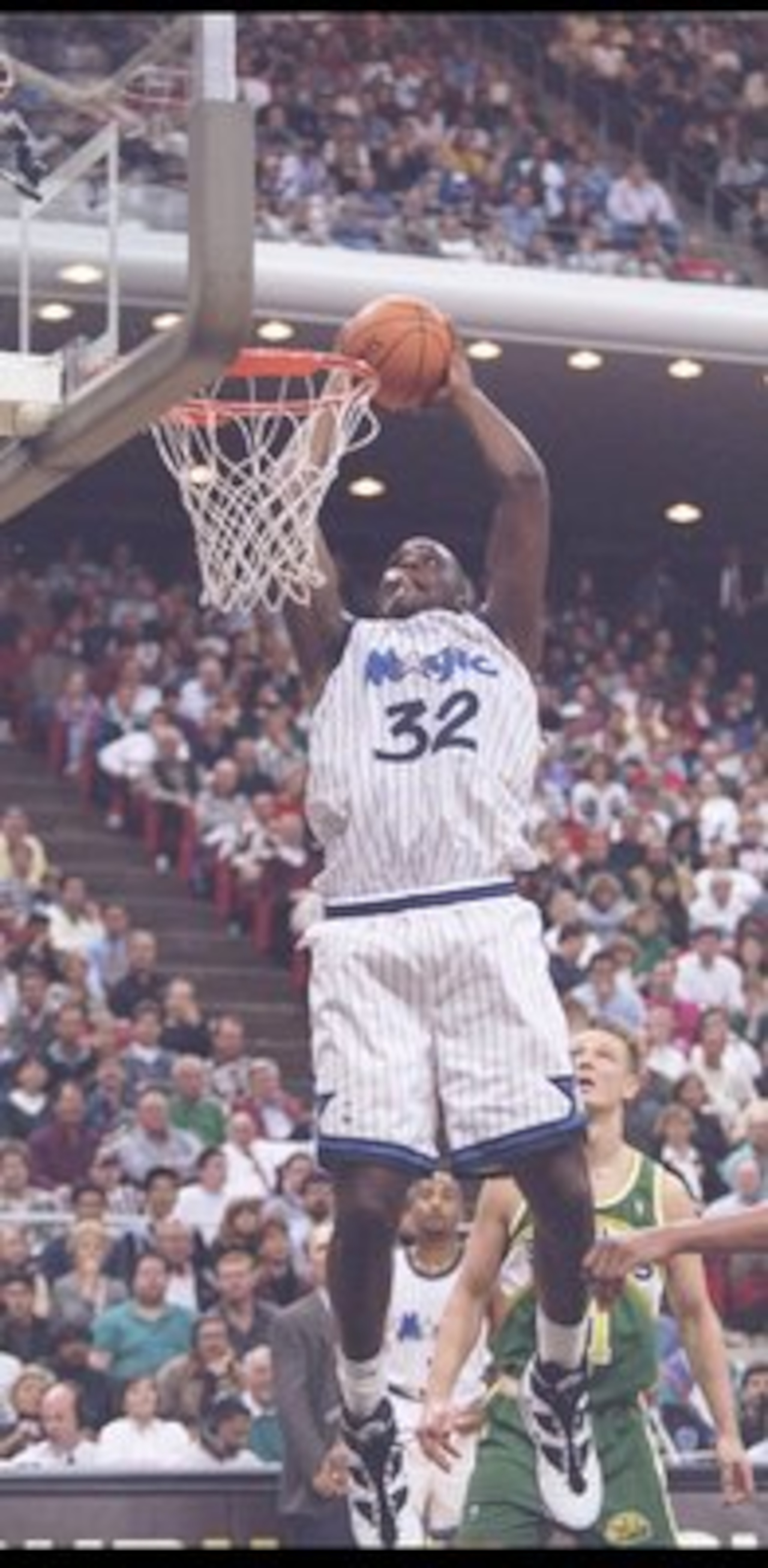 2 Feb 1995: Center Shaquille O''Neal of the Orlando Magic goes up for two during a game against the Seattle SuperSonics at Orlando Arena in Orlando, Florida. The SuperSonics won the game, 106-103. Mandatory Credit: Allsport /Allsport 2 Feb 1995: Center Shaquille O''Neal of the Orlando Magic goes up for two during a game against the Seattle SuperSonics at Orlando Arena in Orlando, Florida. The SuperSonics won the game, 106-103. Mandatory Credit: Allsport /Allsport