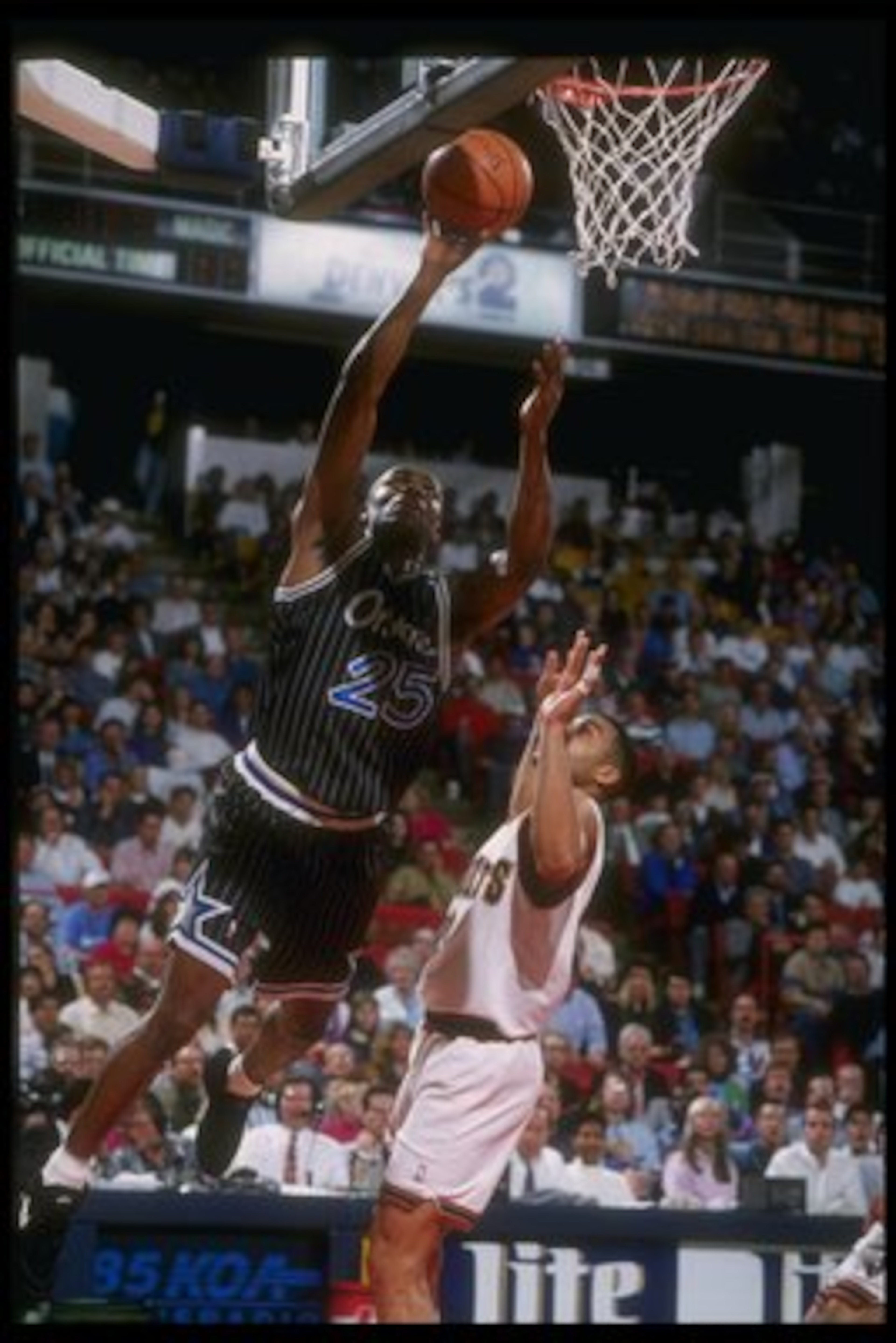 4 Mar 1994:  Guard Nick Anderson of the Orlando Magic goes up for two during a game against the Denver Nuggets at McNichols Arena in Denver, Colorado. Mandatory Credit: Tim DeFrisco  /Allsport Mandatory Credit: Tim DeFrisco  /Allsport