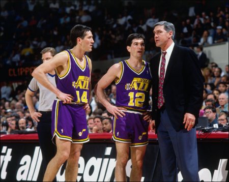 Hornacek (left) and Stockton (center)