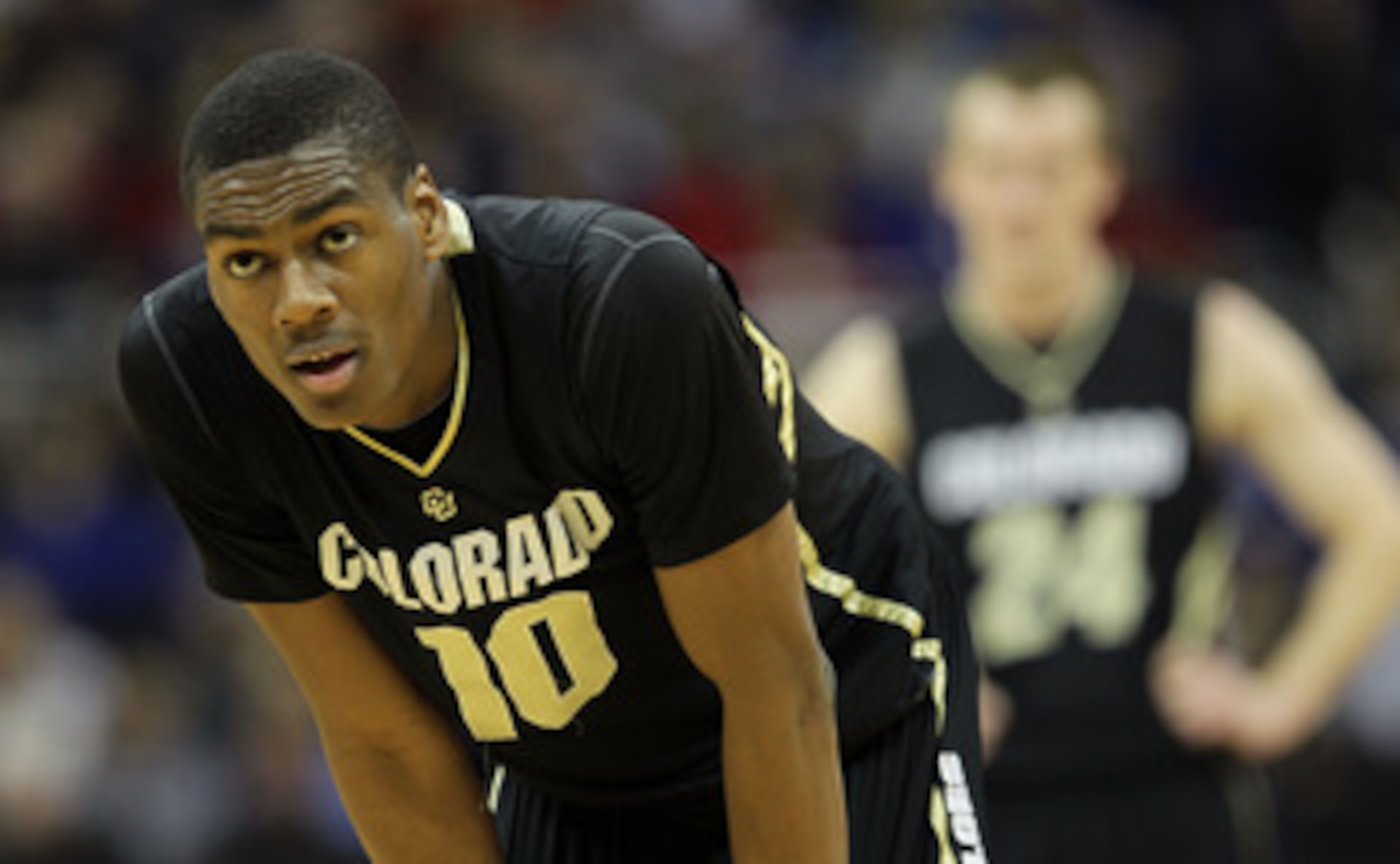 KANSAS CITY, MO - MARCH 10:  Alec Burks #10 of the Colorado Buffaloes stands on the court against the Kansas State Wildcats during their quarterfinal game in the 2011 Phillips 66 Big 12 Men's Basketball Tournament at Sprint Center on March 10, 2011 in Kan