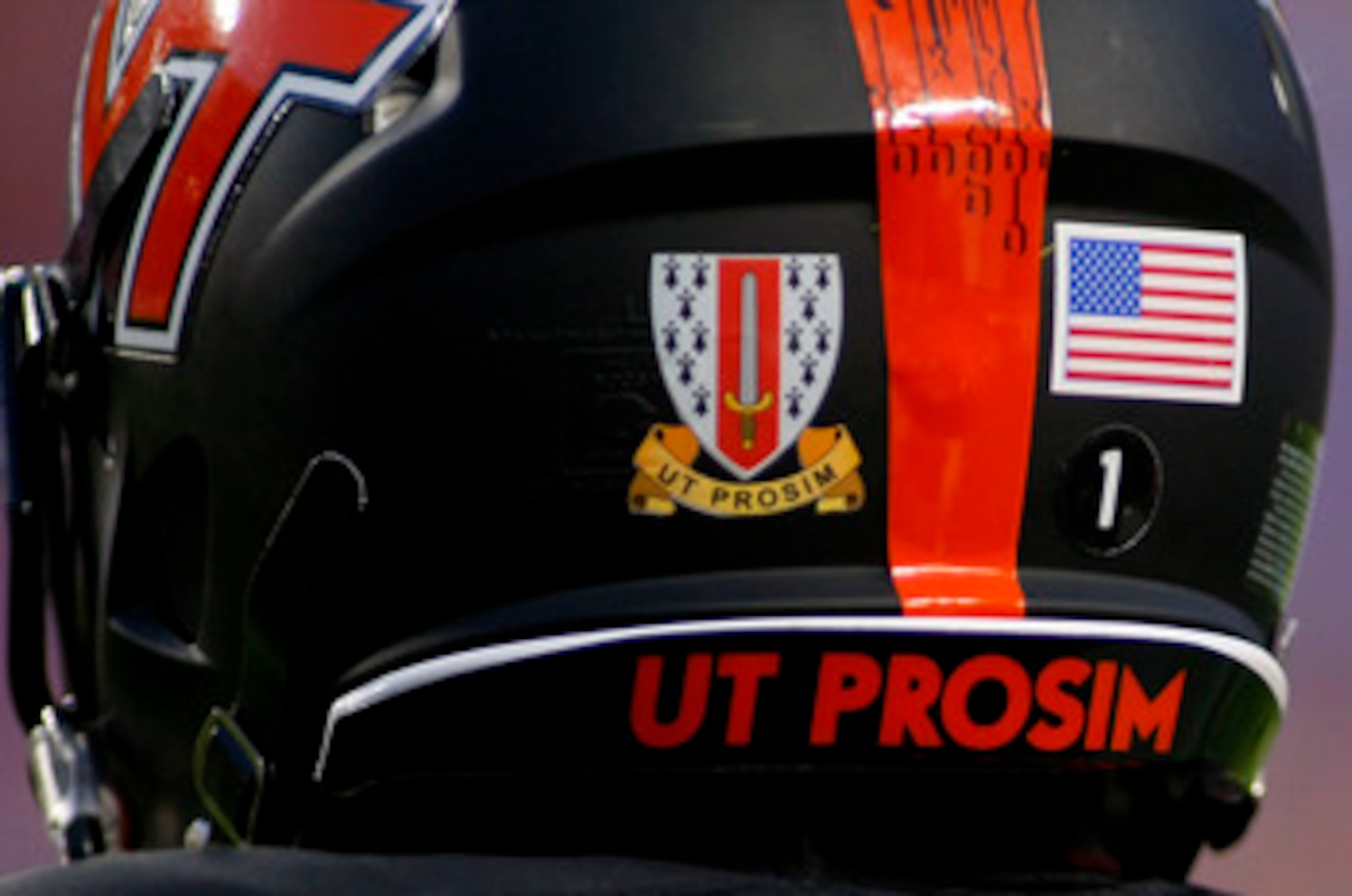 LANDOVER, MD - SEPTEMBER 06:  Safety Antone Exum #1 for the Virginia Tech Hokies wears the helmet designed to honor the Virginia Tech Corps of Cadets against the Boise State Broncos at FedExField on September 6, 2010 in Landover, Maryland.  (Photo by Geof