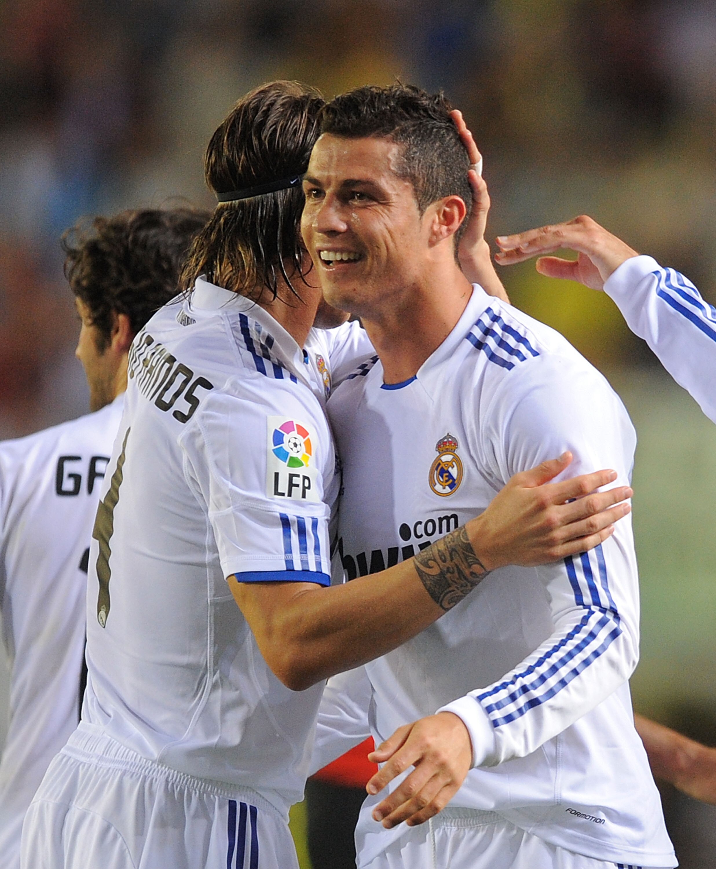 VILLARREAL, SPAIN - MAY 15:  Cristiano Ronaldo of Real Madrid celebrates after scoring the second goal during the La Liga match between Villarreal and Real Madrid at estadio El Madrigal on May 15, 2011 in Villarreal, Spain.  (Photo by Denis Doyle/Getty Im