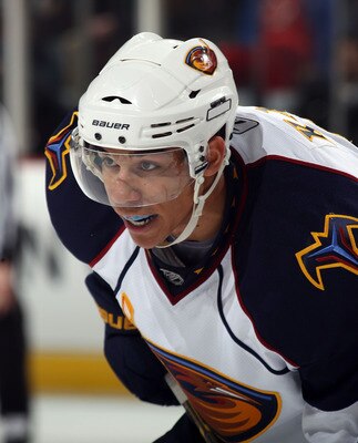 NEWARK, NJ - MARCH 15:  Evander Kane #9 of the Atlanta Thrashers skates against the New Jersey Devils at the Prudential Center on March 15, 2011 in Newark, New Jersey. The Devils defeated the Thrashers 4-2.  (Photo by Bruce Bennett/Getty Images)