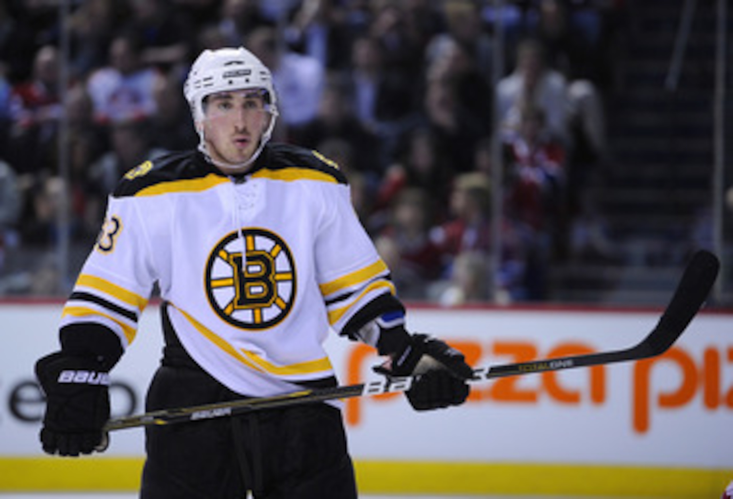 MONTREAL, CANADA - APRIL 21:  Brad Marchand #63 of the Boston Bruins waits for a faceoff in Game Four of the Eastern Conference Quarterfinals against the Montreal Canadiens during the 2011 NHL Stanley Cup Playoffs at the Bell Centre on April 21, 2011 in M