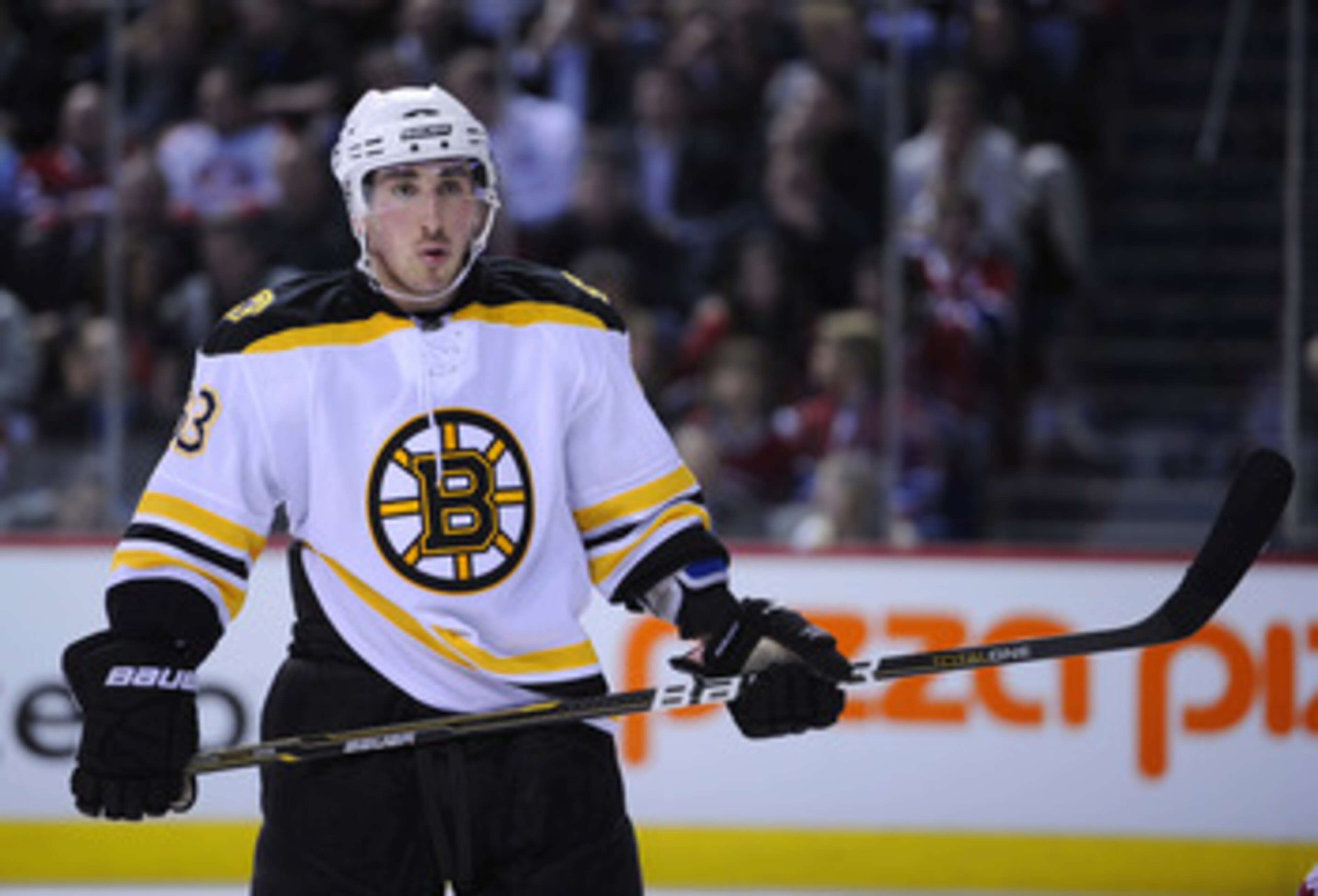 MONTREAL, CANADA - APRIL 21:  Brad Marchand #63 of the Boston Bruins waits for a faceoff in Game Four of the Eastern Conference Quarterfinals against the Montreal Canadiens during the 2011 NHL Stanley Cup Playoffs at the Bell Centre on April 21, 2011 in M