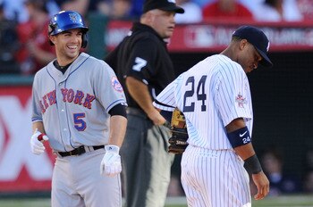 ANAHEIM, CA - JULY 13:  National League All-Star David Wright #5 of the New York Mets and American League All-Star Robinson Cano #24 of the New York Yankees during the 81st MLB All-Star Game at Angel Stadium of Anaheim on July 13, 2010 in Anaheim, Califor