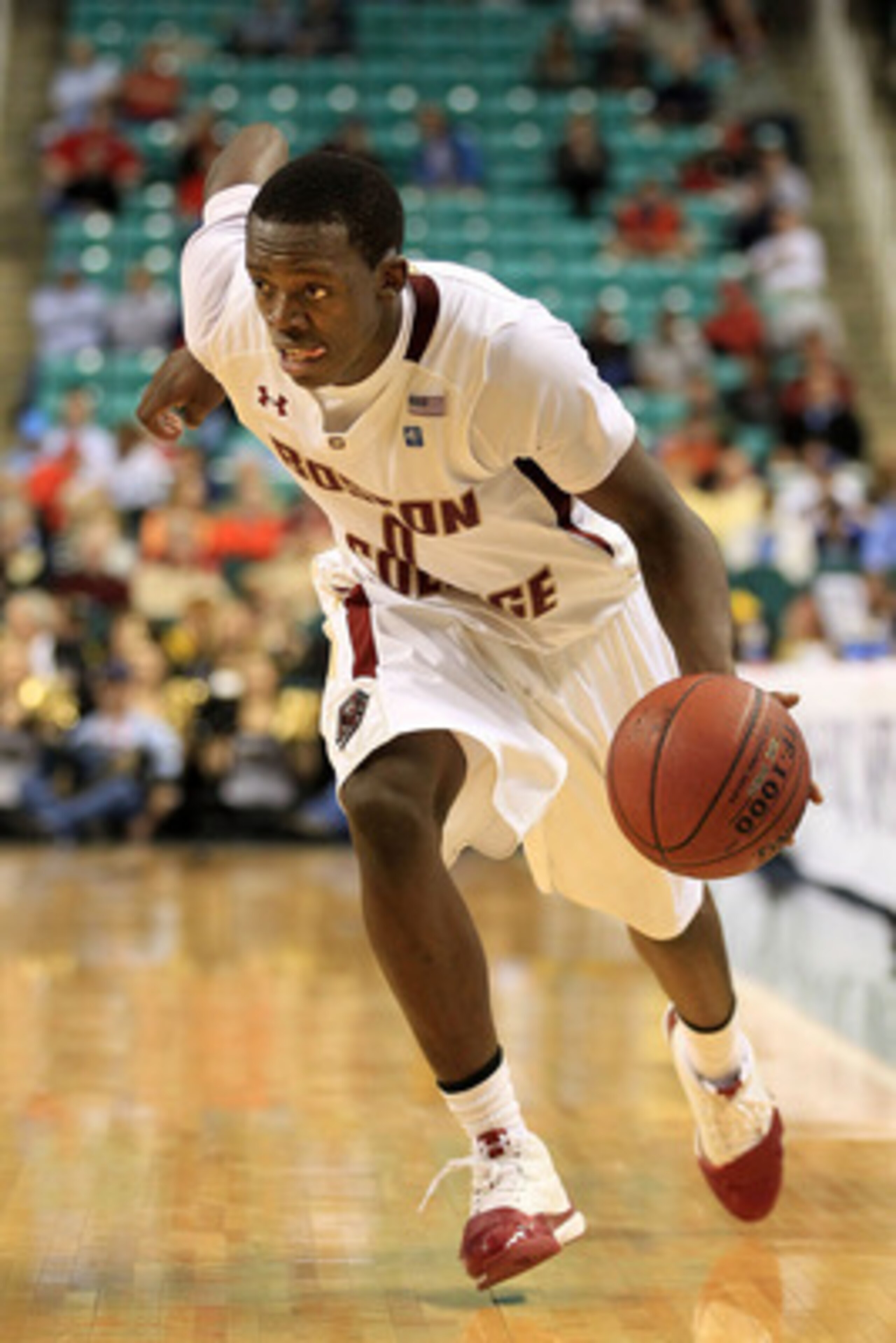 GREENSBORO, NC - MARCH 10:  Reggie Jackson #0 of the Boston College Eagles drives against the Wake Forest Demon Deacons during the second half of the game in the first round of the 2011 ACC men's basketball tournament at the Greensboro Coliseum on March 1