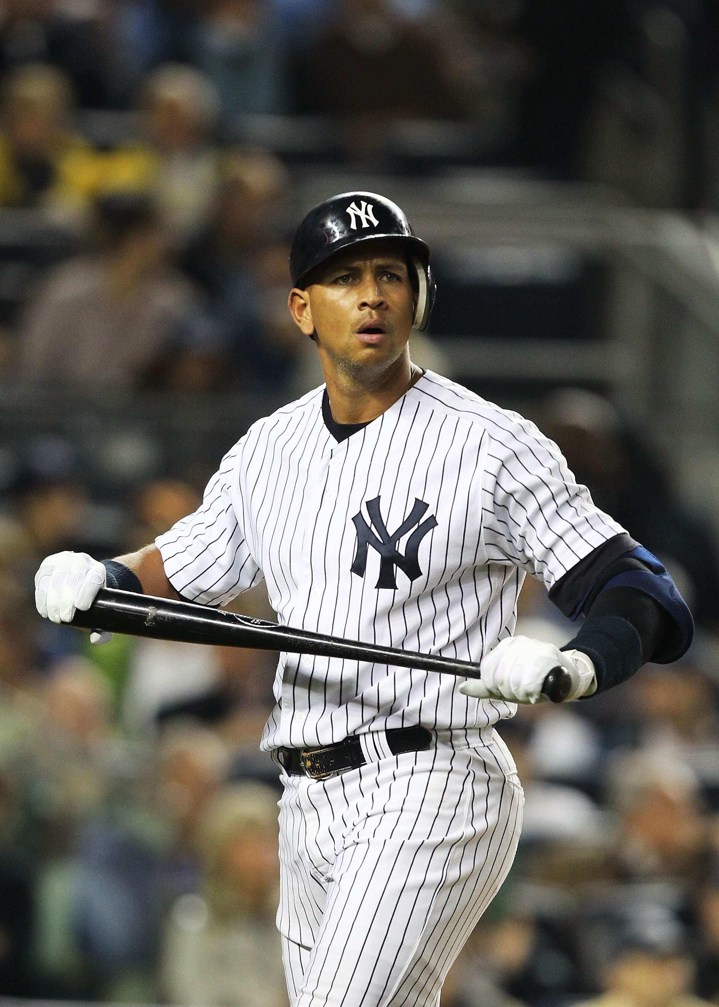 NEW YORK, NY - MAY 15:  Alex Rodriguez #13 of the New York Yankees reacts after striking out against the Boston Red sox during their game on May 15, 2011 at Yankee Stadium in the Bronx borough of New York City.  (Photo by Al Bello/Getty Images)