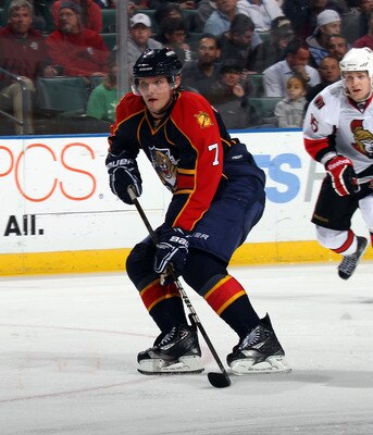 SUNRISE, FL - MARCH 10:  Dmitry Kulikov #7 of the Florida Panthers skates against the Ottawa Senators at the BankAtlantic Center on March 10, 2011 in Sunrise, Florida.  (Photo by Bruce Bennett/Getty Images)