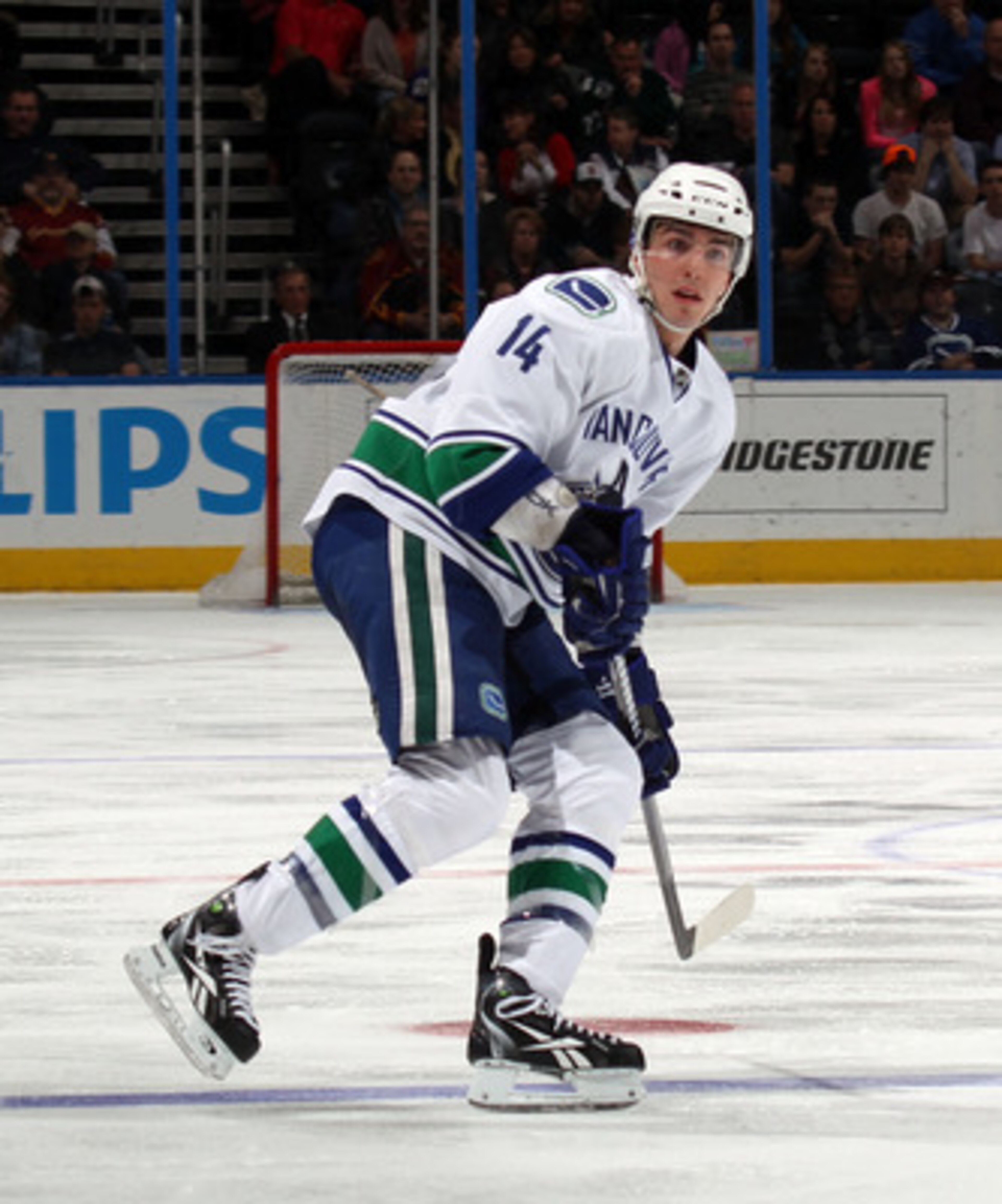 ATLANTA, GA - MARCH 25:  Alex Burrows #14 of the Vancouver Canucks skates against the Atlanta Thrashers at the Philips Arena on March 25, 2011 in Atlanta, Georgia.  (Photo by Bruce Bennett/Getty Images)