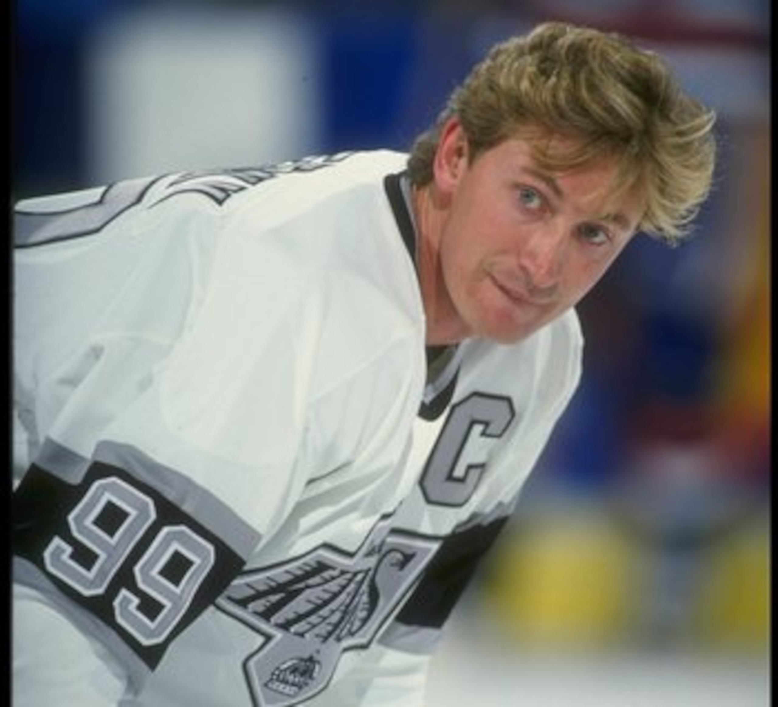 1990-1991:  Center Wayne Gretzky of the Los Angeles Kings looks on during a game against the Edmonton Oilers at the Great Western Forum in Inglewood, California. Mandatory Credit: Rick Stewart  /Allsport