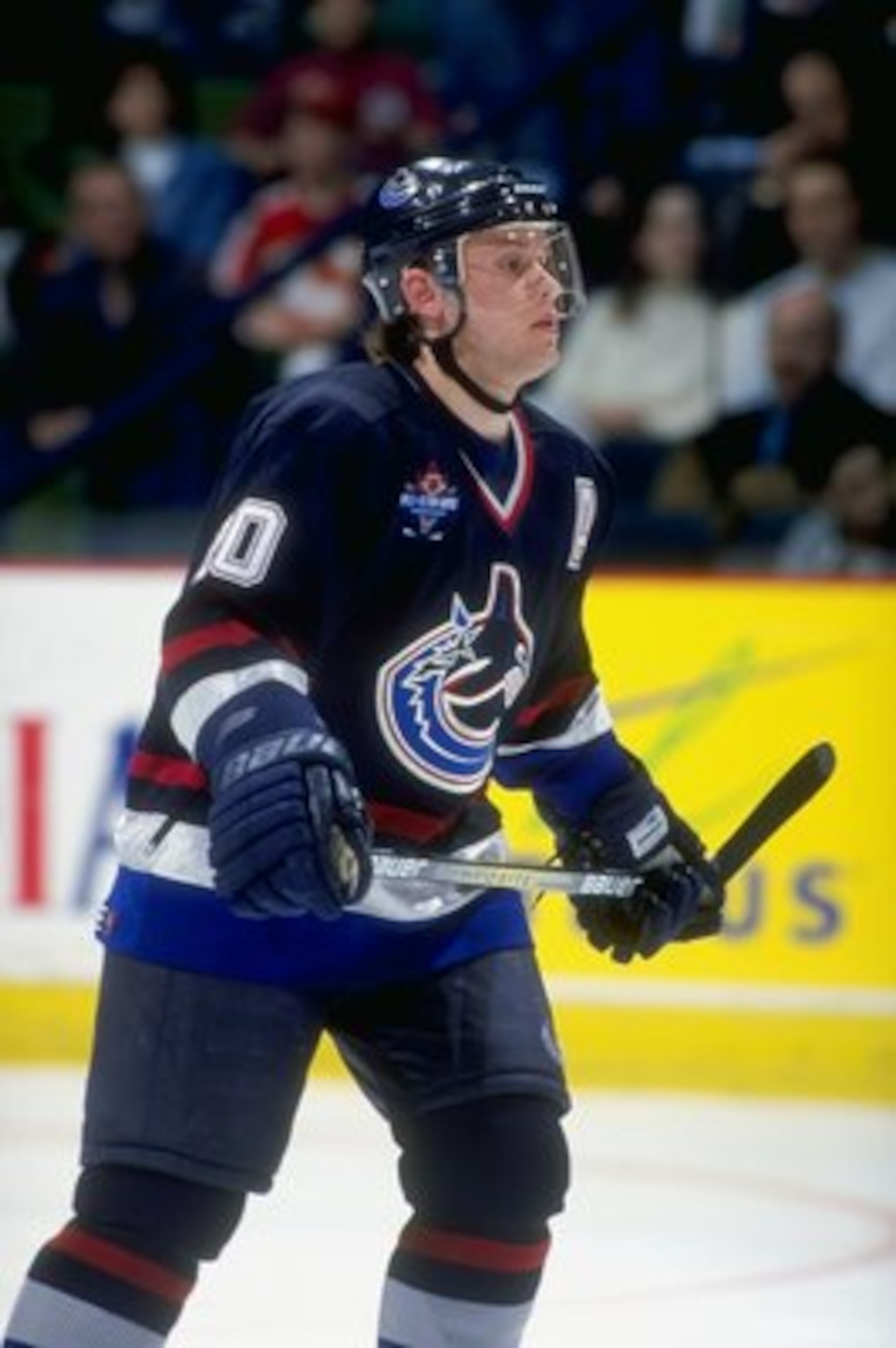 9 Apr 1998:  Rightwinger Pavel Bure of the Vancouver Canucks in action during a game against the Calgary Flames at the Saddledome in Calgary, Canada. The Canucks defeated the Flames 5-2. Mandatory Credit: Ian Tomlinson  /Allsport