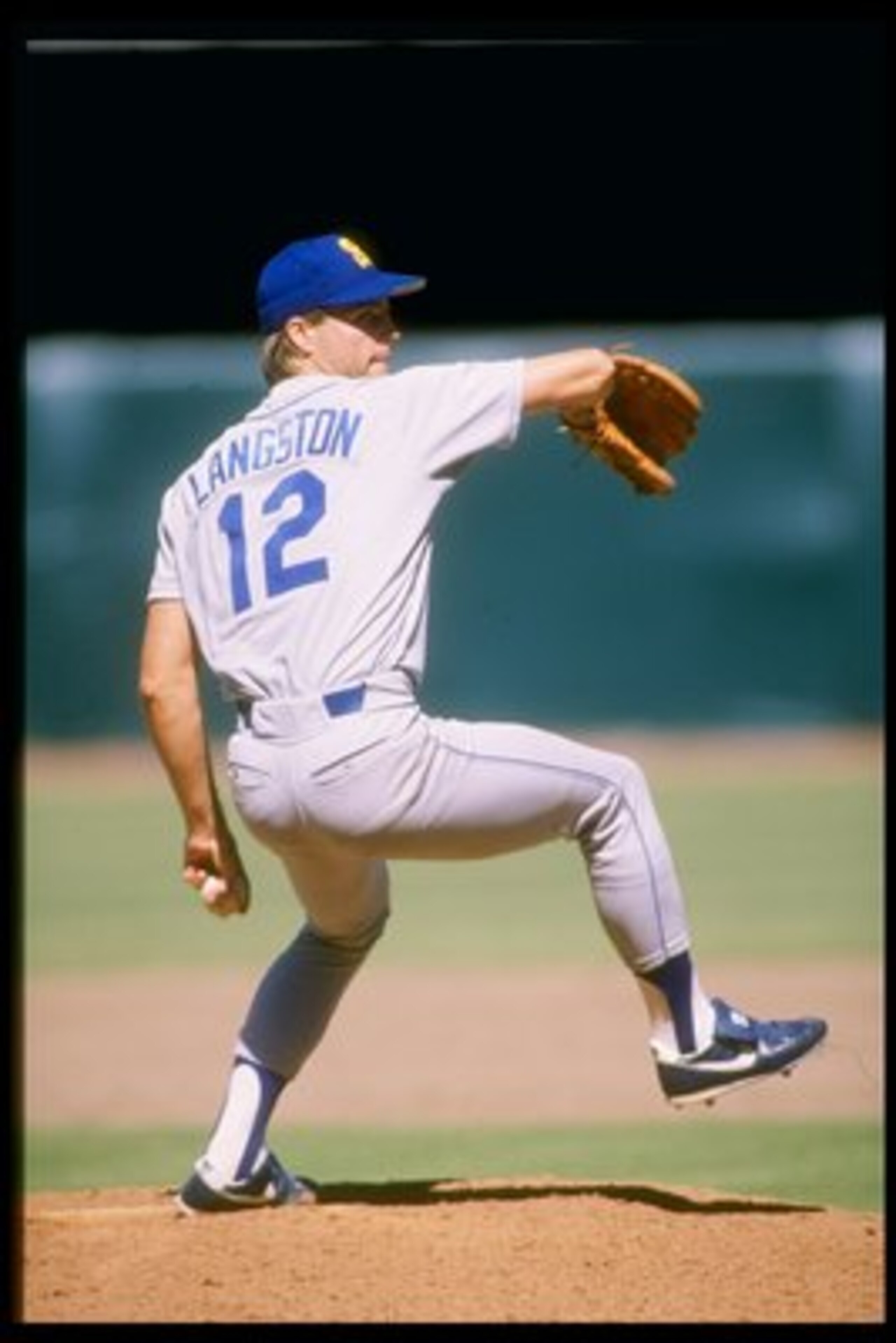 1987:  Pitcher Mark Langston of the Seattle Mariners prepares to throw the ball during a game against the California Angels at Anaheim Stadium in Anaheim, California. Mandatory Credit: Rick Stewart  /Allsport