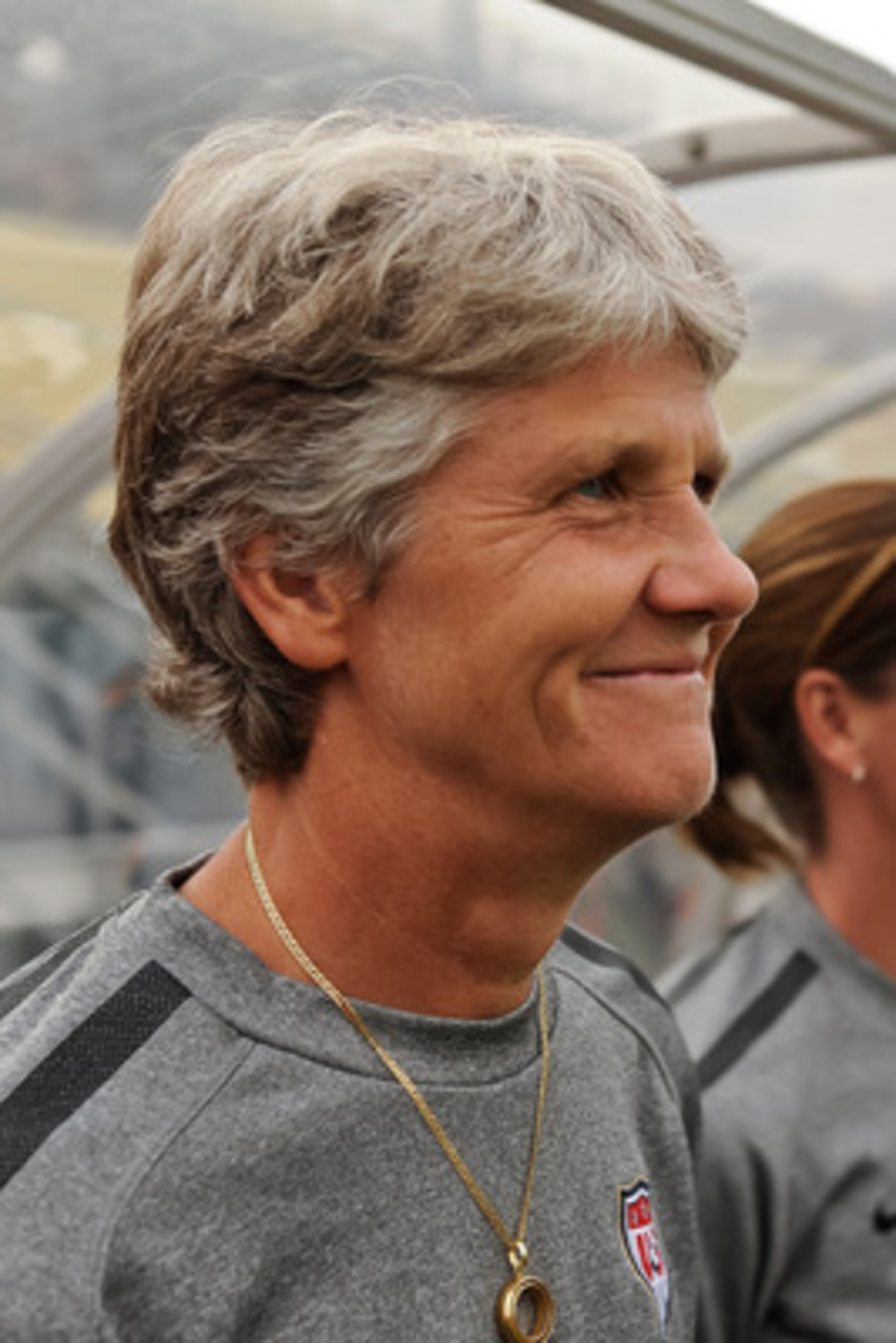 COLUMBUS, OH - MAY 14: Head coach Pia Sundhage of the United States is introduced before a game against Japan on May 14, 2011 at Crew Stadium in Columbus, Ohio. (Photo by Jamie Sabau/Getty Images) COLUMBUS, OH - MAY 14: Head coach Pia Sundhage of the United States is introduced before a game against Japan on May 14, 2011 at Crew Stadium in Columbus, Ohio. (Photo by Jamie Sabau/Getty Images)