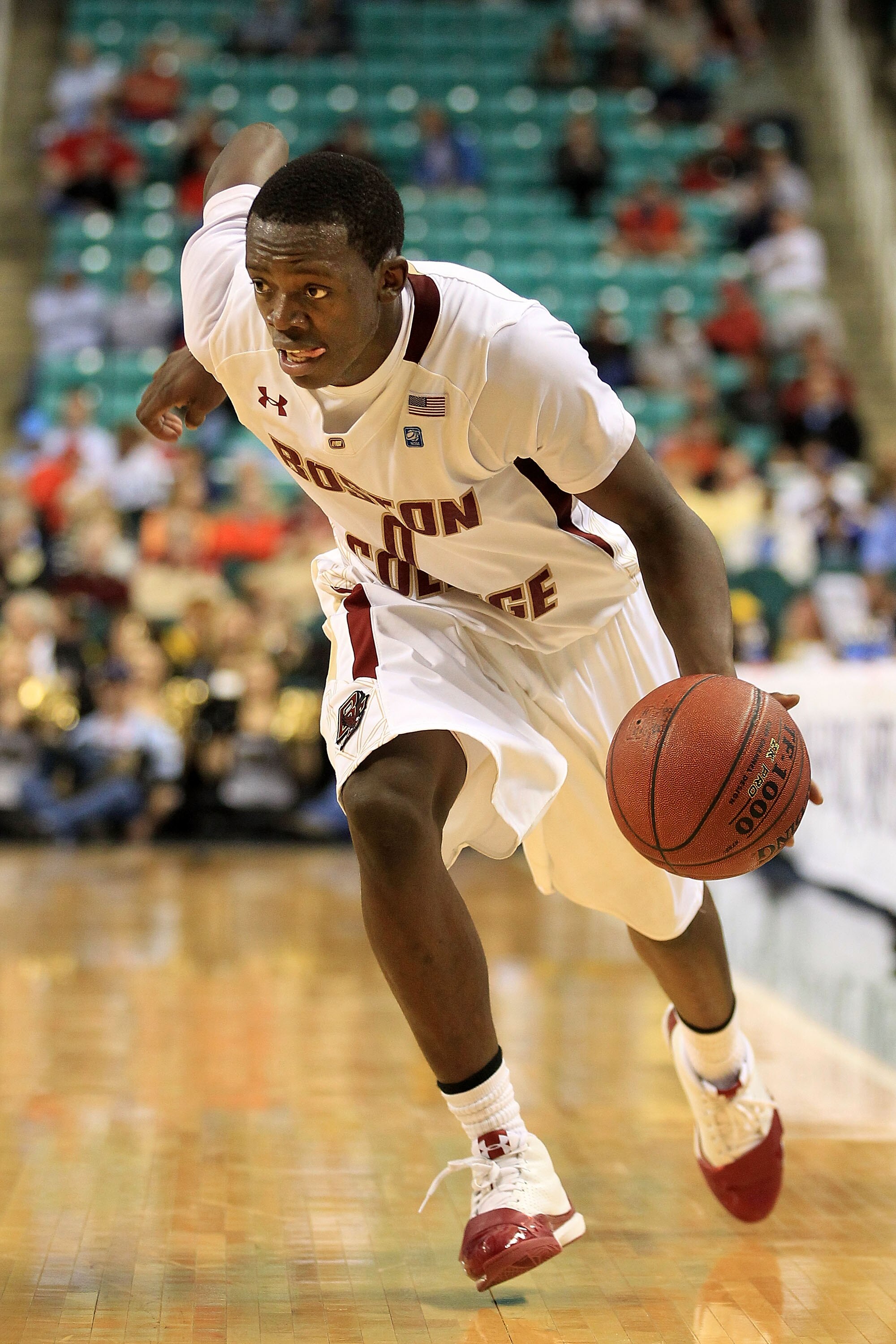 GREENSBORO, NC - MARCH 10:  Reggie Jackson #0 of the Boston College Eagles drives against the Wake Forest Demon Deacons during the second half of the game in the first round of the 2011 ACC men's basketball tournament at the Greensboro Coliseum on March 1