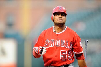 BALTIMORE - AUGUST 04:  Bobby Abreu #53 of the Los Angeles Angels of Anaheim walks to the dugout after striking out in the first inning against the Baltimore Orioles at Camden Yards on August 4, 2010 in Baltimore, Maryland.  (Photo by Greg Fiume/Getty Ima