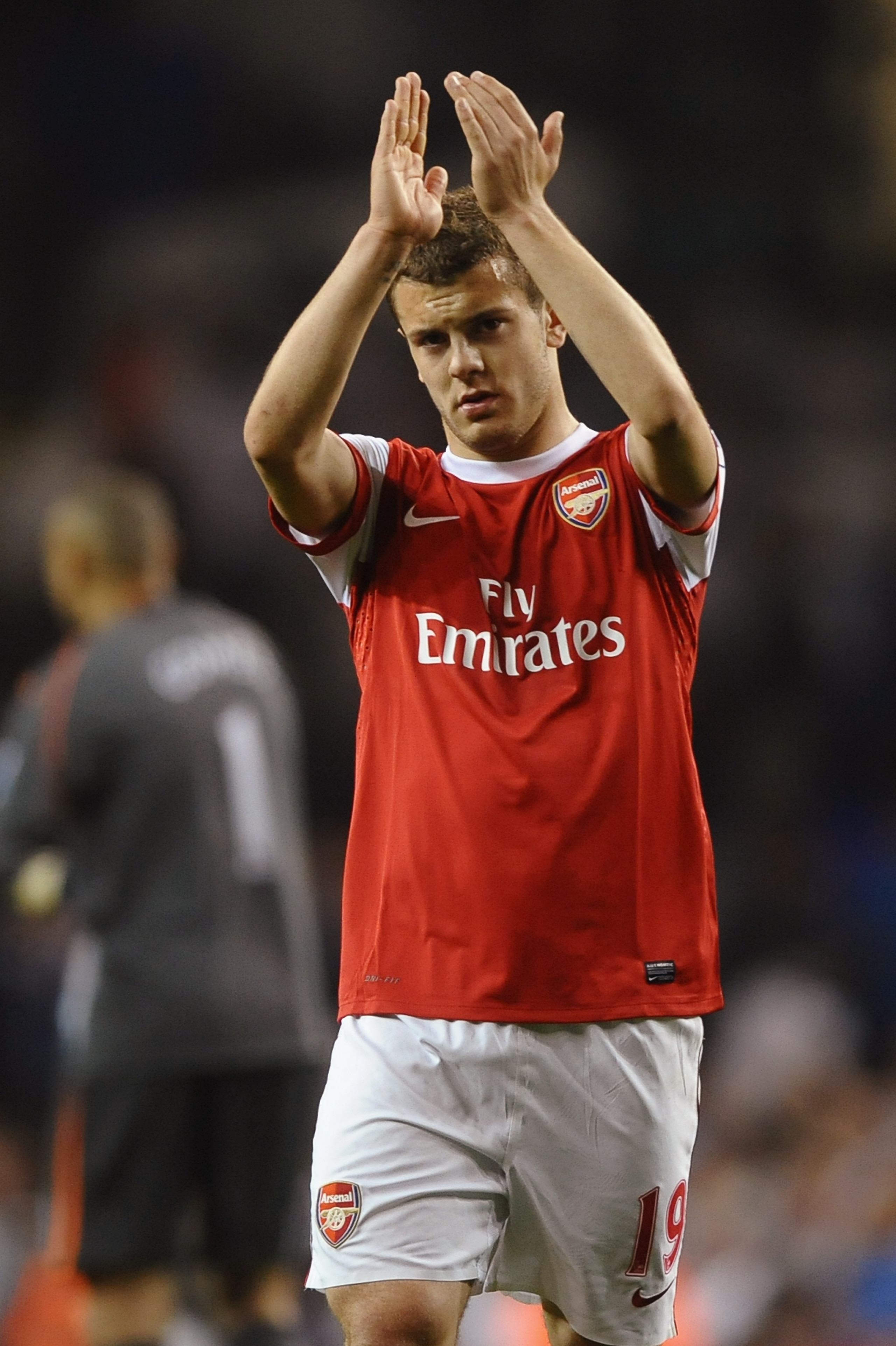 LONDON, ENGLAND - APRIL 20:  Jack Wilshere of Arsenal applauds the fans during the Barclays Premier League match between Tottenham Hotspur and Arsenal at White Hart Lane on April 20, 2011 in London, England.  (Photo by Laurence Griffiths/Getty Images)