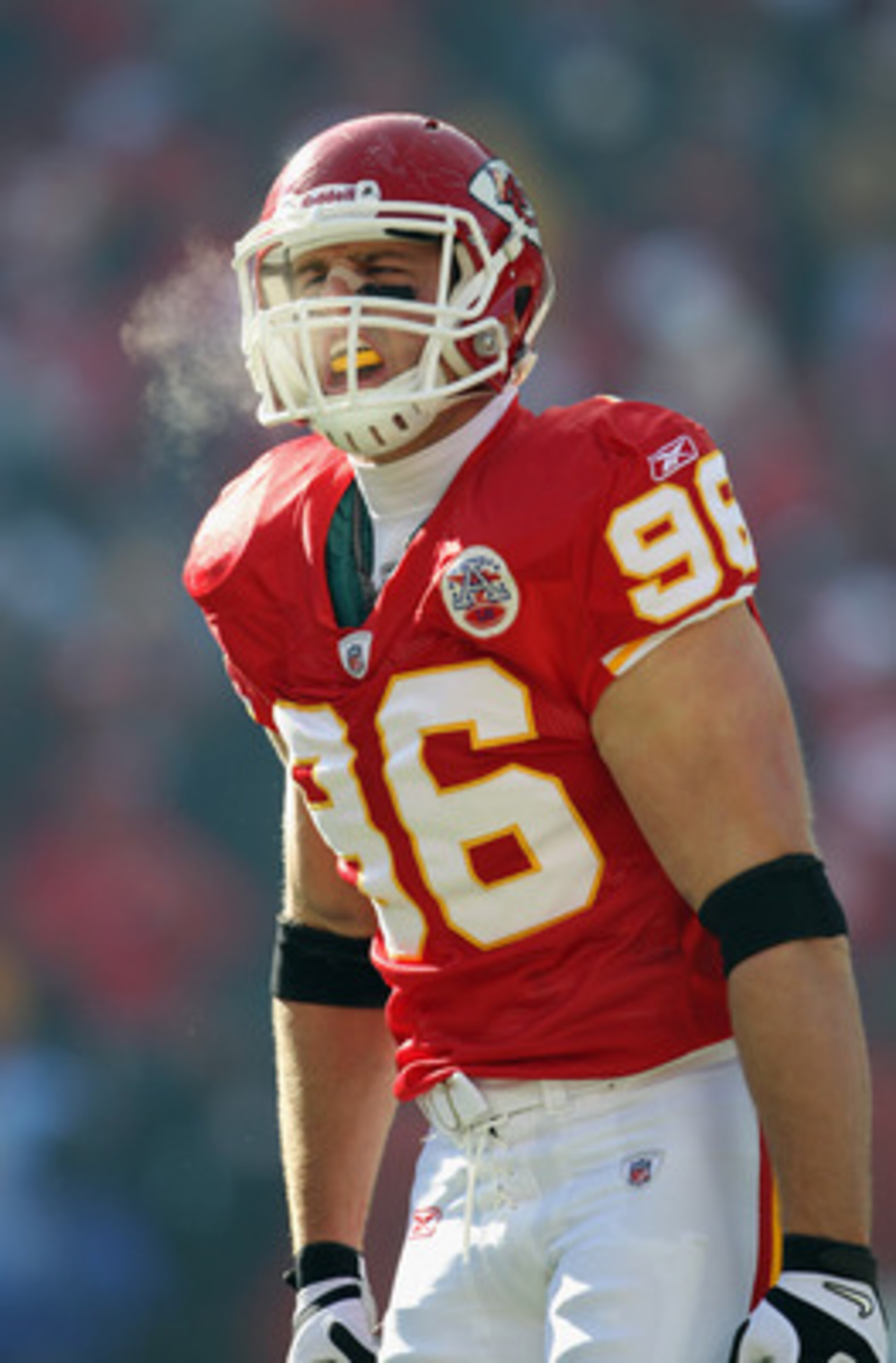 KANSAS CITY, MO - DECEMBER 05:  Andy Studebaker #96 of the Kansas City Chiefs in action during the game against the Denver Broncos on December 5, 2010 at Arrowhead Stadium in Kansas City, Missouri.  (Photo by Jamie Squire/Getty Images)