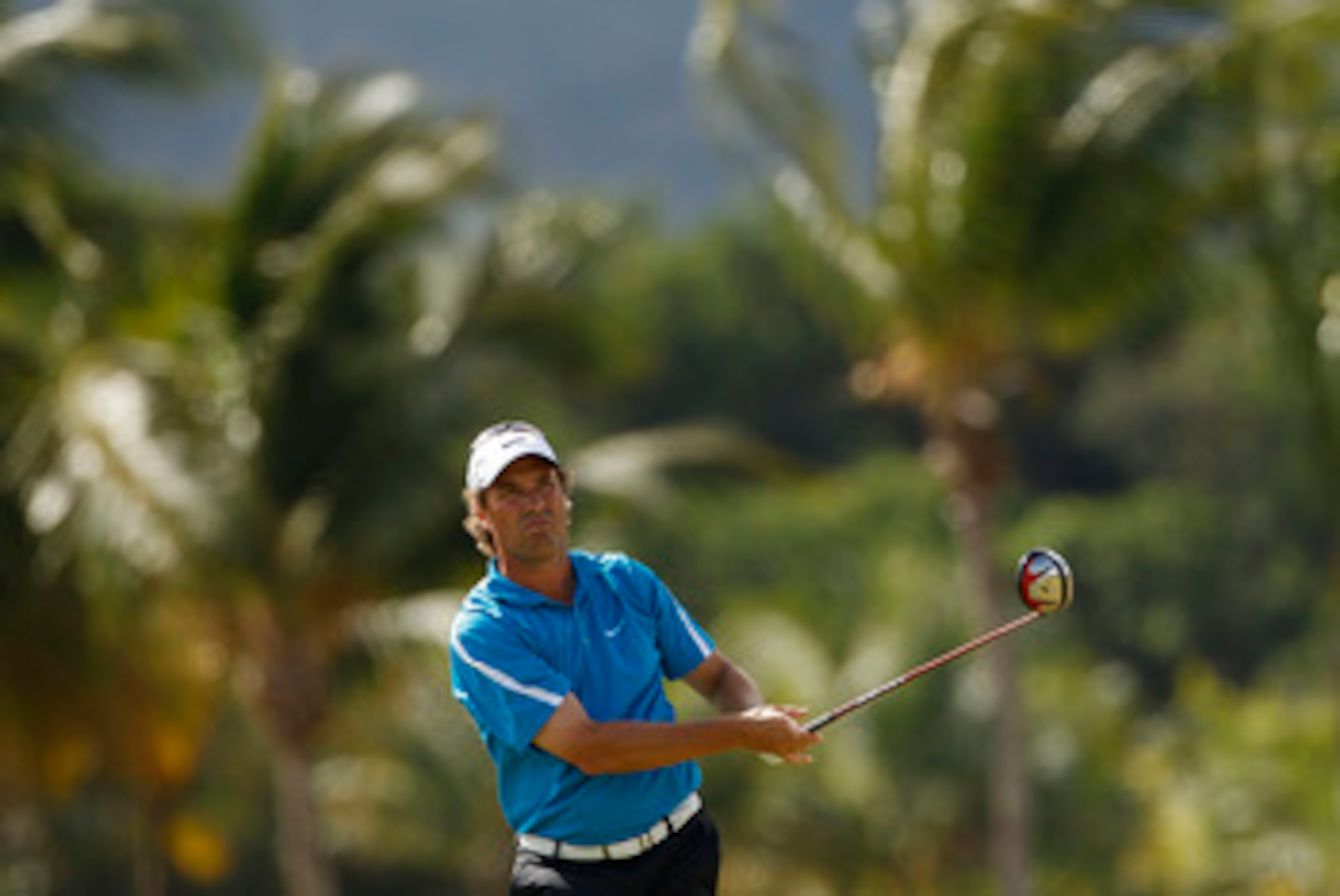 RIO GRANDE, PR - MARCH 11:  Stephen Ames of Canada watches his drive during the second round of the Puerto Rico Open presented by seepuertorico.com at Trump International Golf Club on March 11, 2011 in Rio Grande, Puerto Rico.  (Photo by Michael Cohen/Get