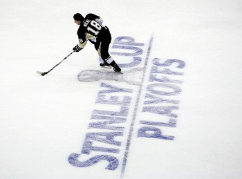 PITTSBURGH, PA - APRIL 13: James Neal #18 of the Pittsburgh Penguins warms up prior to taking on the Tampa Bay Lightning in Game One of the Eastern Conference Quarterfinals during the 2011 NHL Stanley Cup Playoffs at Consol Energy Center on April 13, 2011