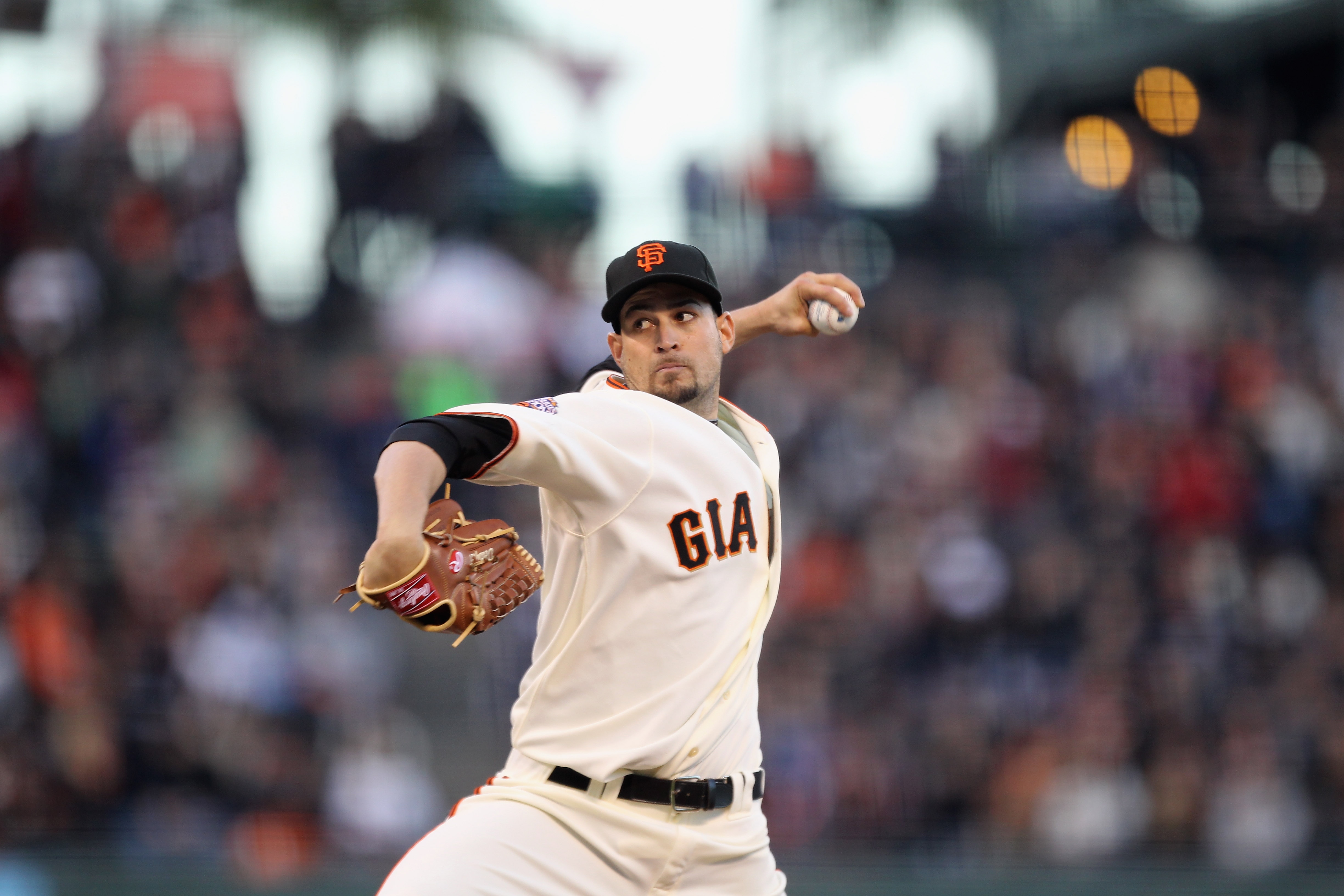 SAN FRANCISCO, CA - MAY 11:  Jonathan Sanchez #57 of the San Francisco Giants in action against the Arizona Diamondbacks at AT&T Park on May 11, 2011 in San Francisco, California.  (Photo by Ezra Shaw/Getty Images)
