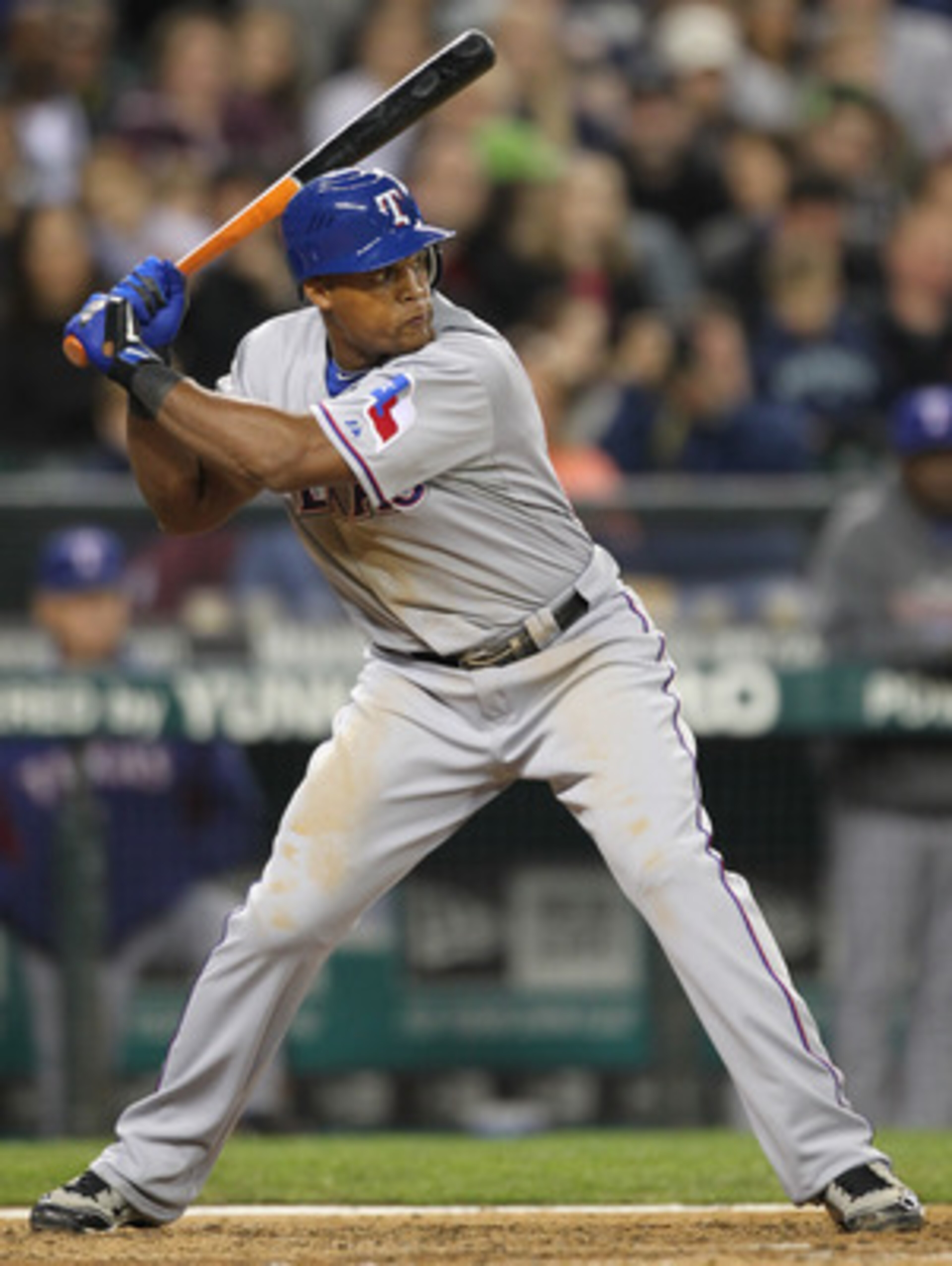 SEATTLE - MAY 04:  Adrian Beltre #29 of the Texas Rangers bats against the Seattle Mariners at Safeco Field on May 4, 2011 in Seattle, Washington. (Photo by Otto Greule Jr/Getty Images)