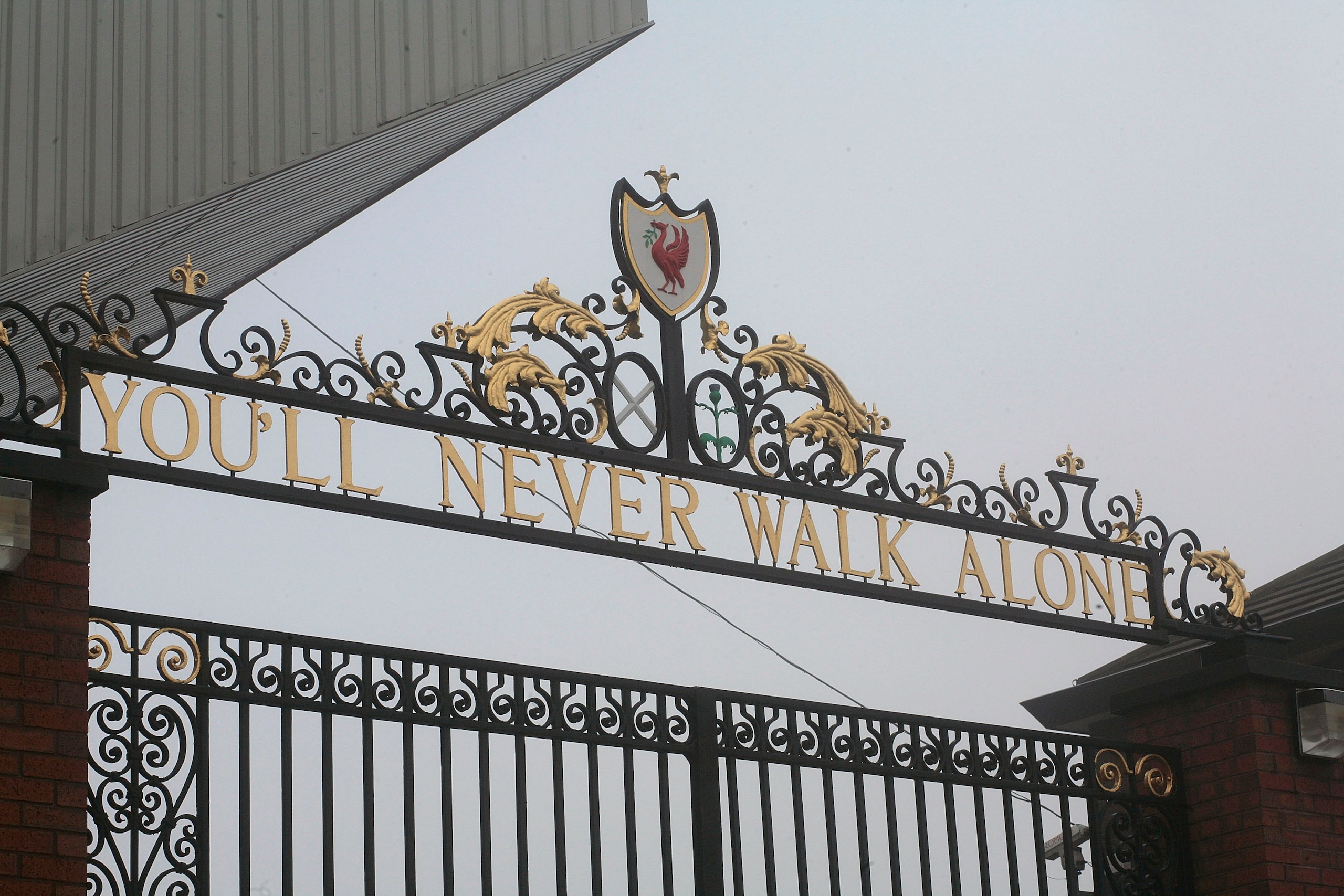 LIVERPOOL, UNITED KINGDOM - FEBRUARY 06:  The Shankly gates stand outside the Anfield football ground on February 6, 2007, in Liverpool, England.  American business partners George Gillett and Tom Hicks have reached a deal to buy the football club in a de