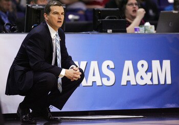 SPOKANE, WA - MARCH 21:  Head Coach Mark Turgeon of the Texas A&M Aggies calls a play against the Purdue Boilermakers during the second round of the 2010 NCAA men's basketball tournament at Spokane Arena on March 21, 2010 in Spokane, Washington.  (Photo b