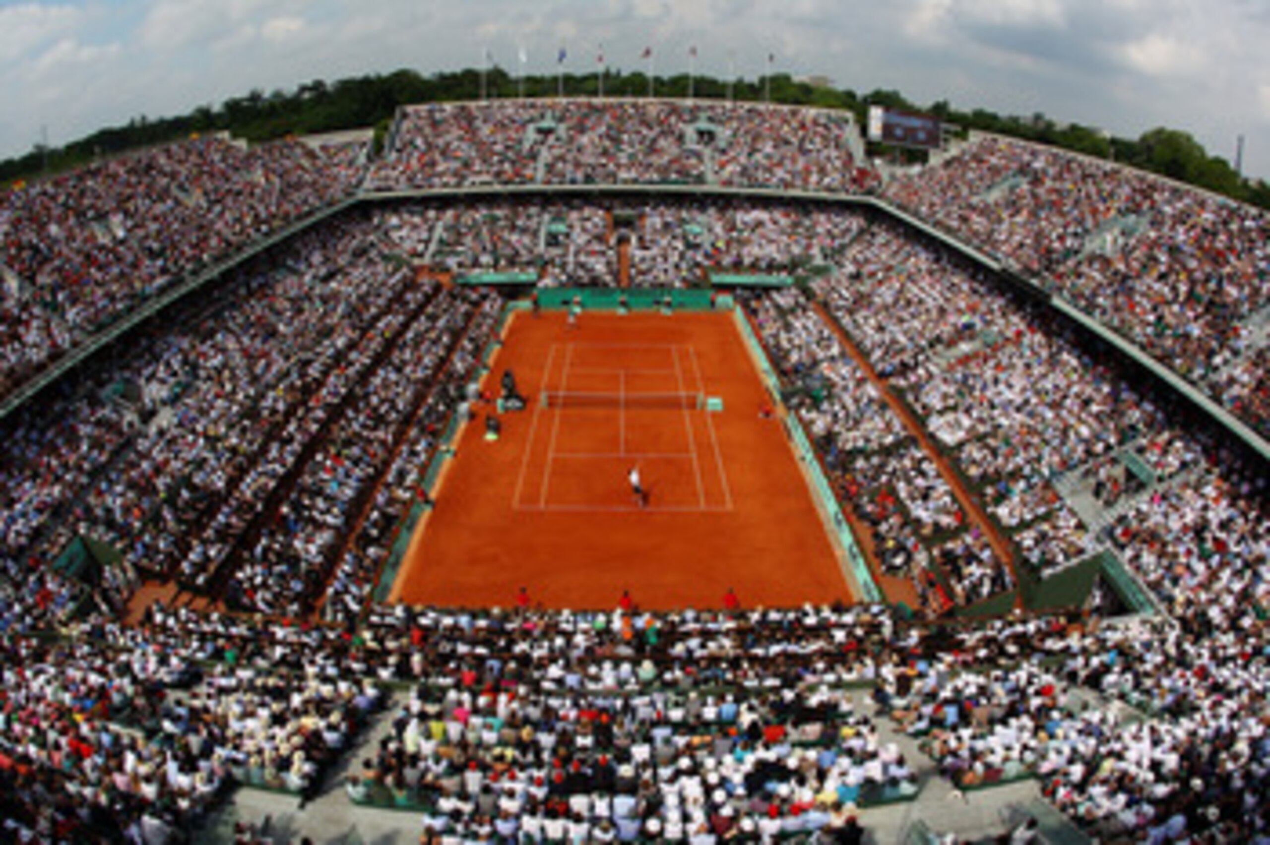PARIS - JUNE 06:  A general vire of Philippe Chatrier court during the men's singles final match between Robin Soderling of Sweden and Rafael Nadal of Spain on day fifteen of the French Open at Roland Garros on June 6, 2010 in Paris, France.  (Photo by Cl