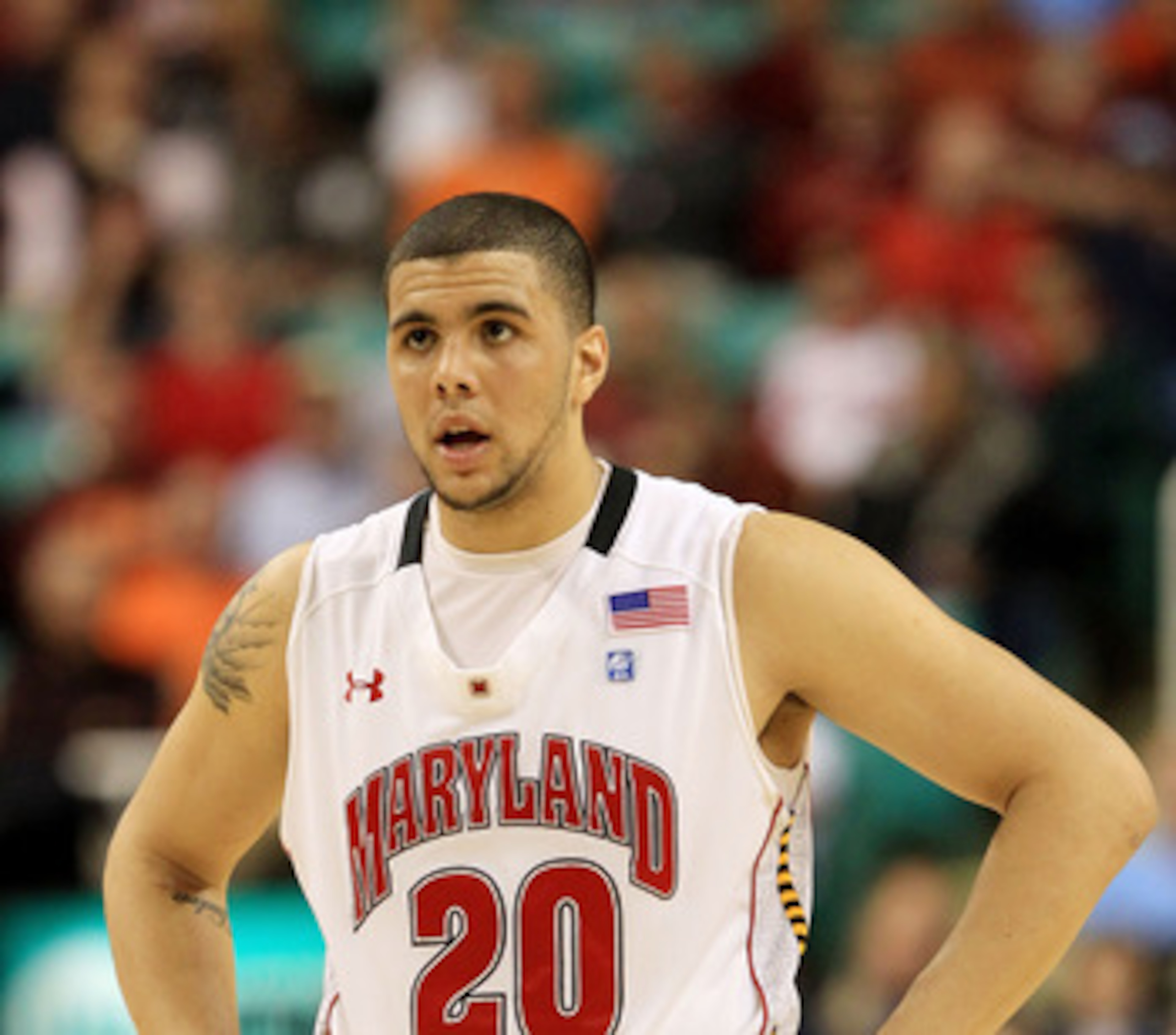 GREENSBORO, NC - MARCH 10: Jordan Williams #20 of the Maryland Terrapins looks on while playing against the North Carolina State Wolfpack during the first round of the 2011 ACC men's basketball tournament at the Greensboro Coliseum on March 10, 2011 in G GREENSBORO, NC - MARCH 10: Jordan Williams #20 of the Maryland Terrapins looks on while playing against the North Carolina State Wolfpack during the first round of the 2011 ACC men's basketball tournament at the Greensboro Coliseum on March 10, 2011 in G