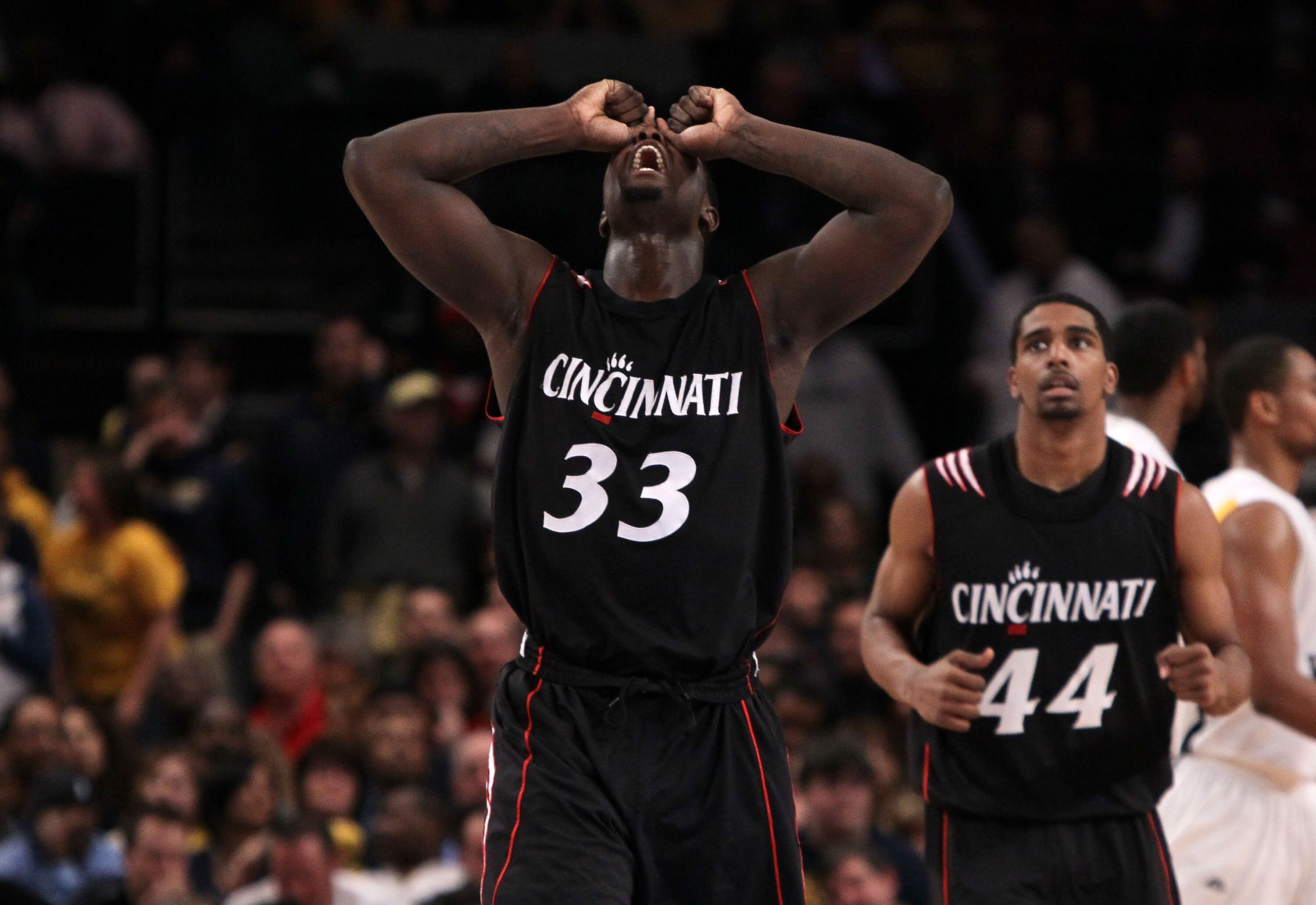 NEW YORK - MARCH 11: Lance Stephenson #33 of the Cincinnati Bearcats reacts after a turnover with less than ten seconds in the game against the West Virginia Mountaineers during the quarterfinal of the 2010 NCAA Big East Tournament at Madison Square Garde