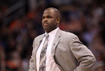 PHOENIX, AZ - JANUARY 14:  Head coach Nate McMillan of the Portland Trail Blazers during the NBA game against the Phoenix Suns at US Airways Center on January 14, 2011 in Phoenix, Arizona. The Suns defeated the Trail Blazers 115-111. NOTE TO USER: User ex