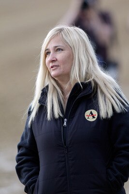BALTIMORE, MD - MAY 20:  Trainer Kathy Ritvo watches her horse, Preakness entrant Mucho Macho Man, go over the track at Pimlico Race Course on May 20, 2011 in Baltimore, Maryland. The 136th running of the Preakness Stakes will take place on May 21.   (Pho