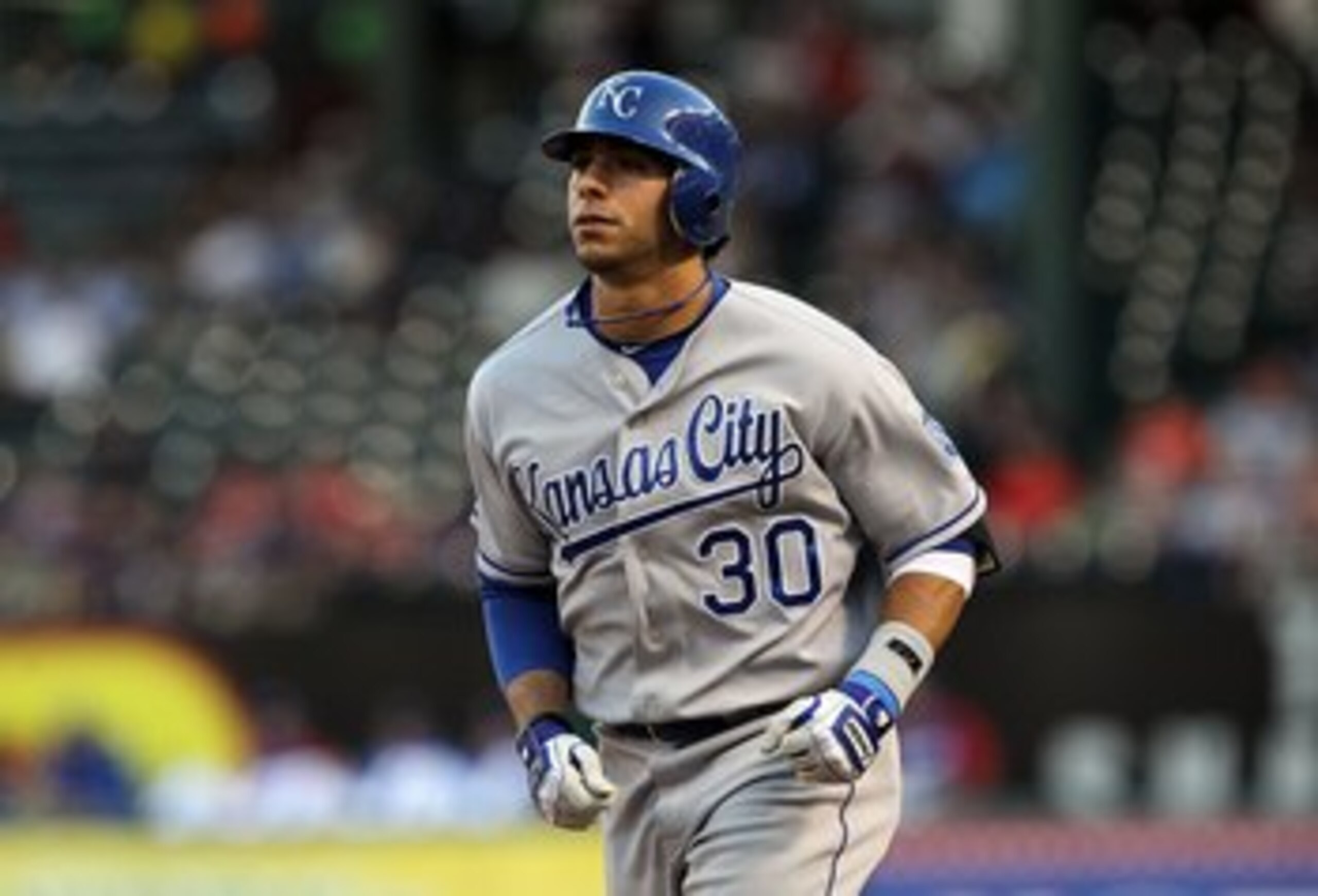 ARLINGTON, TX - MAY 06: Mike Aviles #30 of the Kansas City Royals on May 6, 2010 at the Ballpark in Arlington, Texas. (Photo by Ronald Martinez/Getty Images) ARLINGTON, TX - MAY 06: Mike Aviles #30 of the Kansas City Royals on May 6, 2010 at the Ballpark in Arlington, Texas. (Photo by Ronald Martinez/Getty Images)