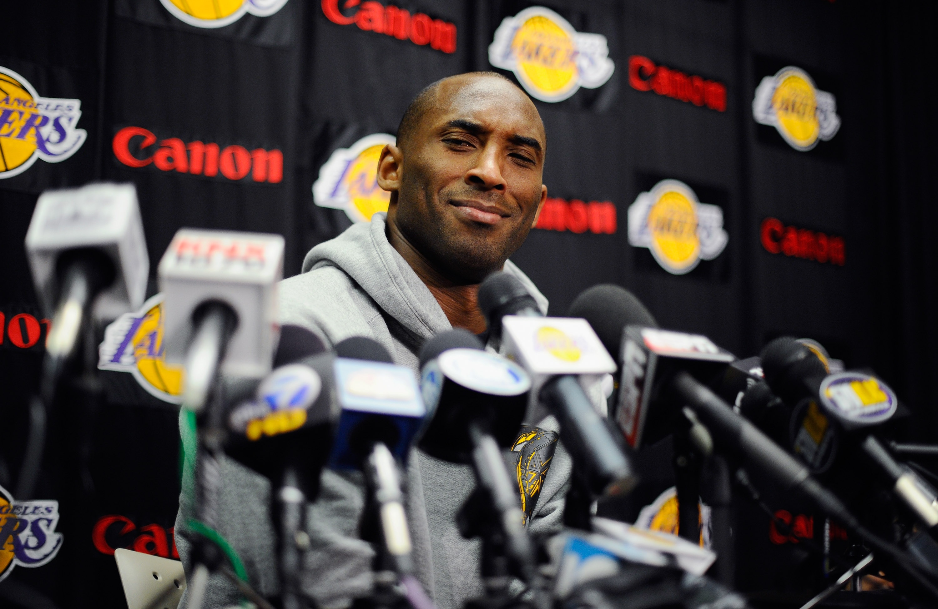EL SEGUNDO, CA - MAY 11:  Kobe Bryant #24 of the Los Angeles Lakers speaks during a news conference at the Lakers training facility on May 11, 2011 in El Segundo, California. The Lakers were swept out of their best of seven series with the Dallas Maverick