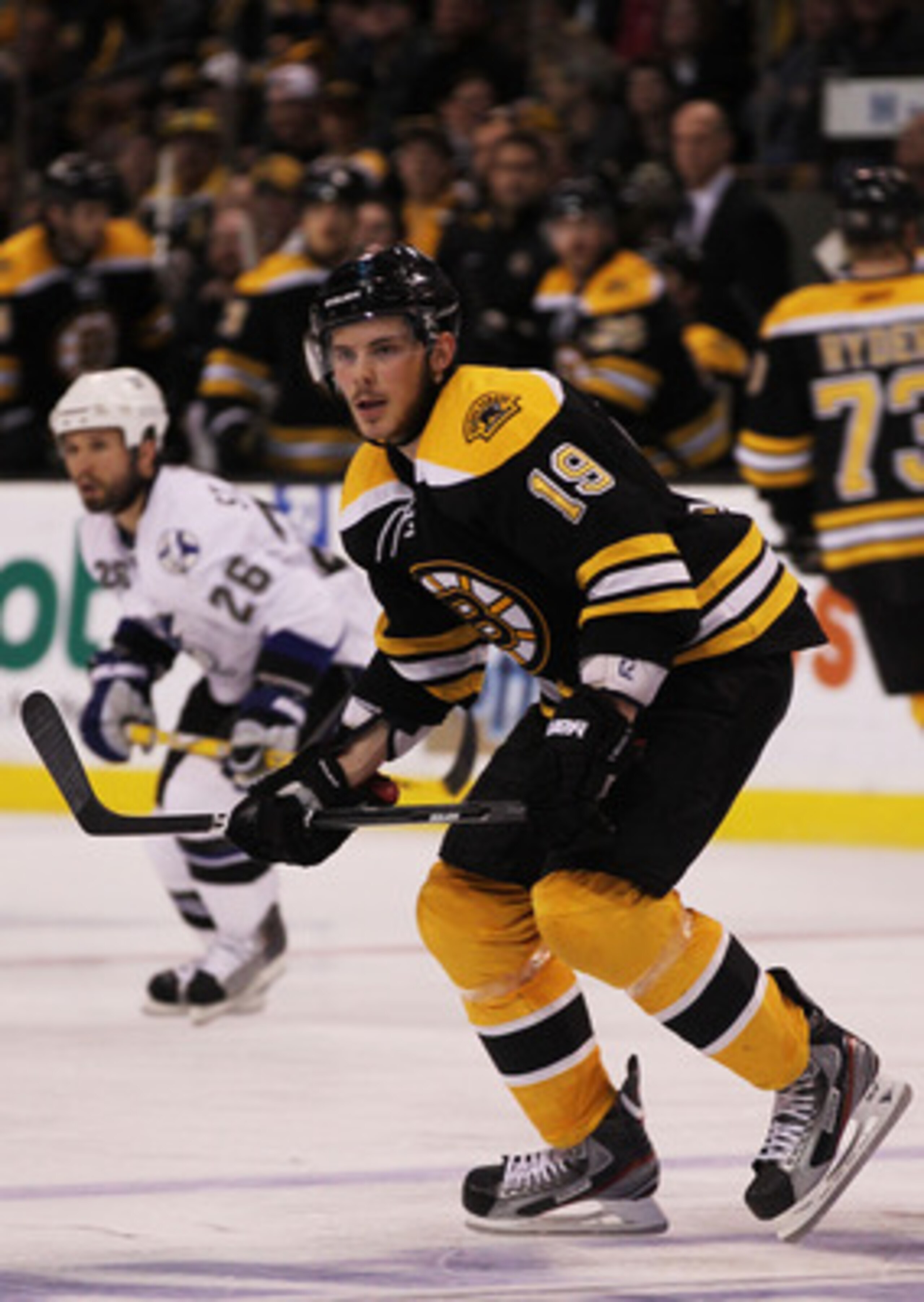 BOSTON, MA - MAY 17:  Tyler Seguin #19 of the Boston Bruins skates in Game Two of the Eastern Conference Finals against the Tampa Bay Lightning during the 2011 NHL Stanley Cup Playoffs at TD Garden on May 17, 2011 in Boston, Massachusetts.  (Photo by Bruc