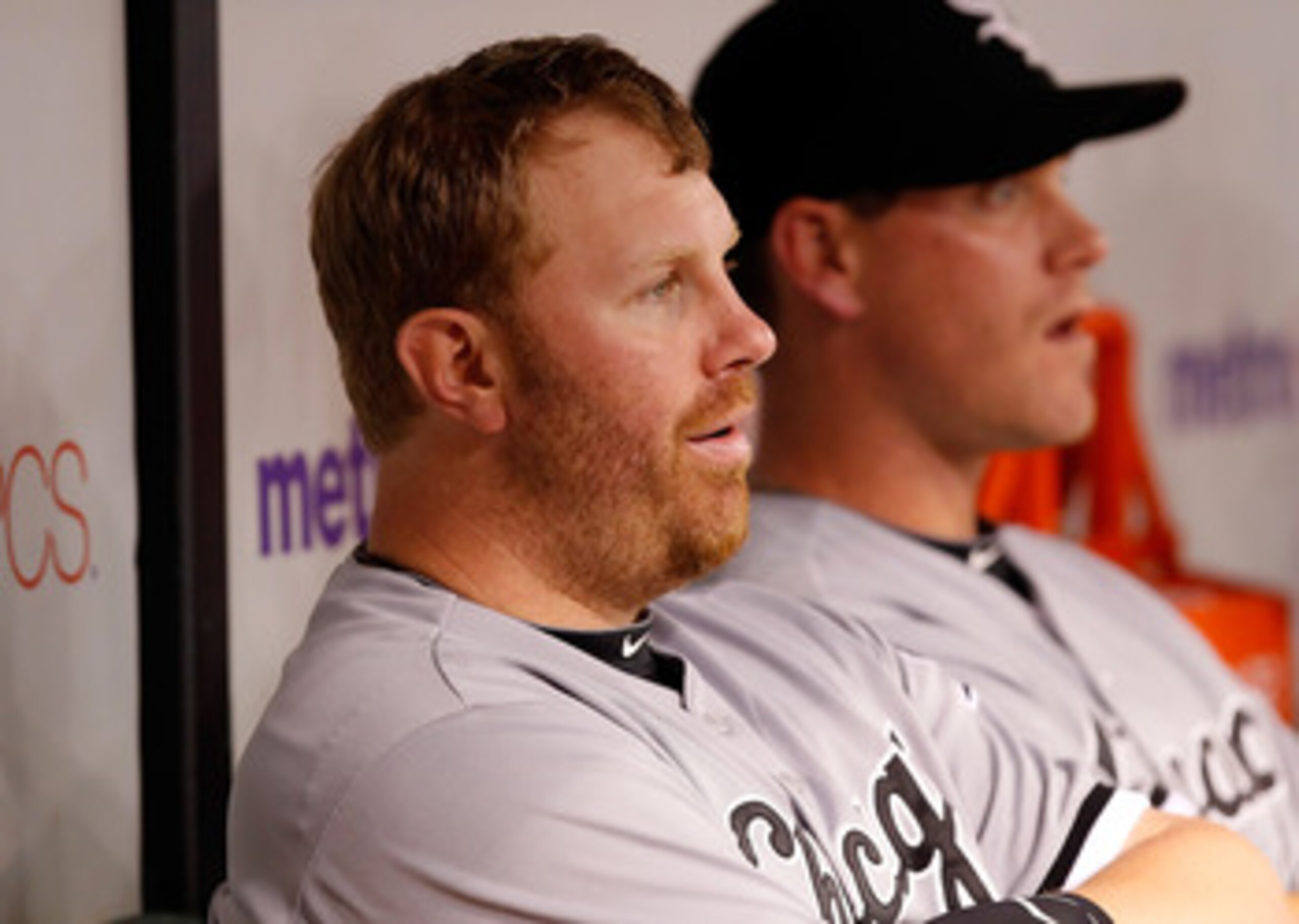 ST PETERSBURG, FL - APRIL 21:  Designated hitter Adam Dunn #32 of the Chicago White Sox watches from the bench against the Tampa Bay Rays during the game at Tropicana Field on April 21, 2011 in St. Petersburg, Florida.  (Photo by J. Meric/Getty Images)