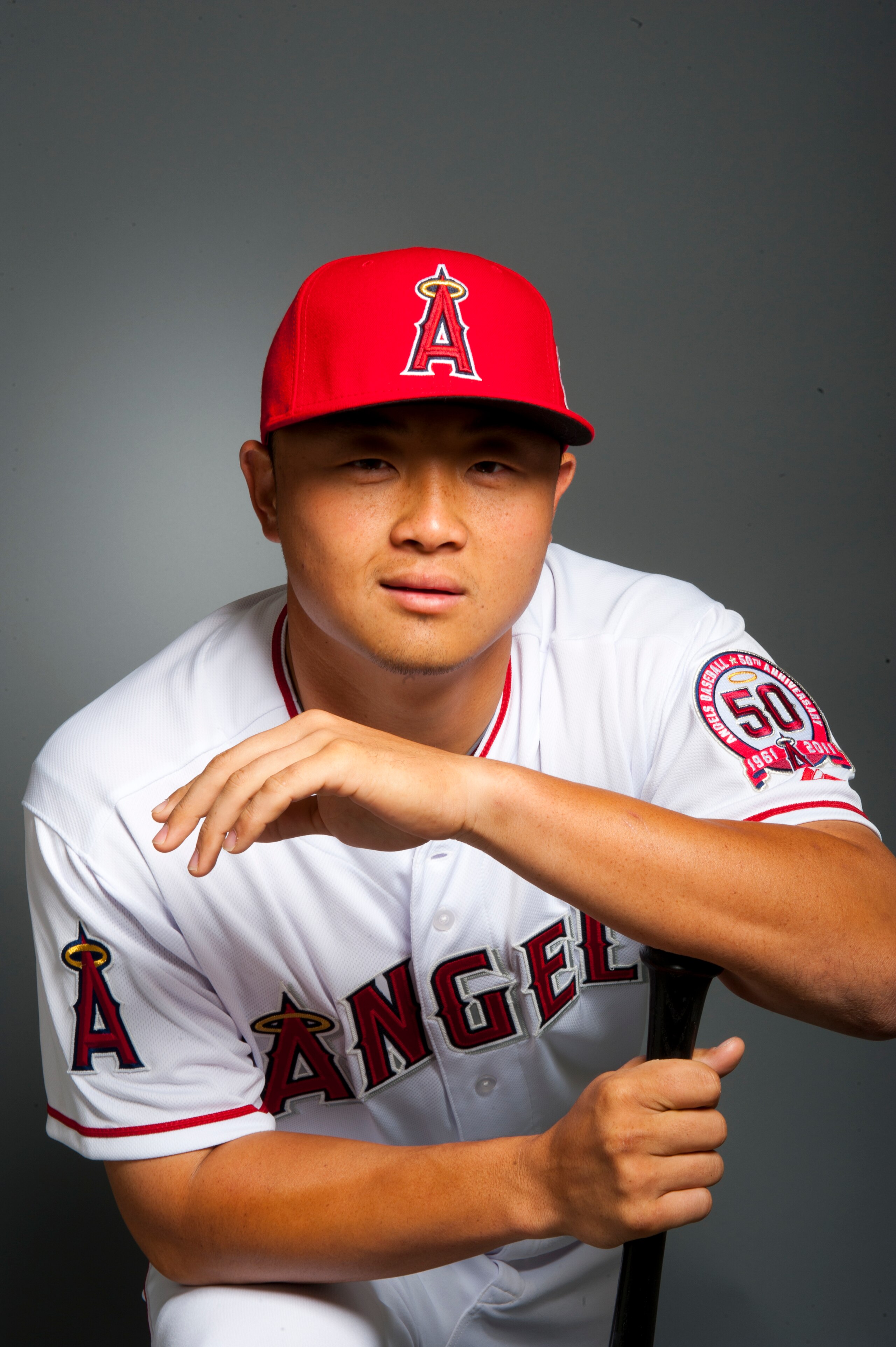 TEMPE, AZ - FEBRUARY 21: Hank Conger #16 of the Los Angeles Angels of Anaheim poses during their photo day at Tempe Diablo Stadium on February 21, 2011 in Tempe, Arizona.  (Photo by Rob Tringali/Getty Images)