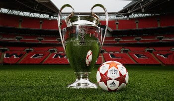 LONDON, ENGLAND - MARCH 03:  Adidas present the Official Match Ball for the 2011 UEFA Champions League Final at Wembley Stadium on March 3, 2011 in London, United Kingdom.  (Photo by Gary Prior/Getty Images for adidas)