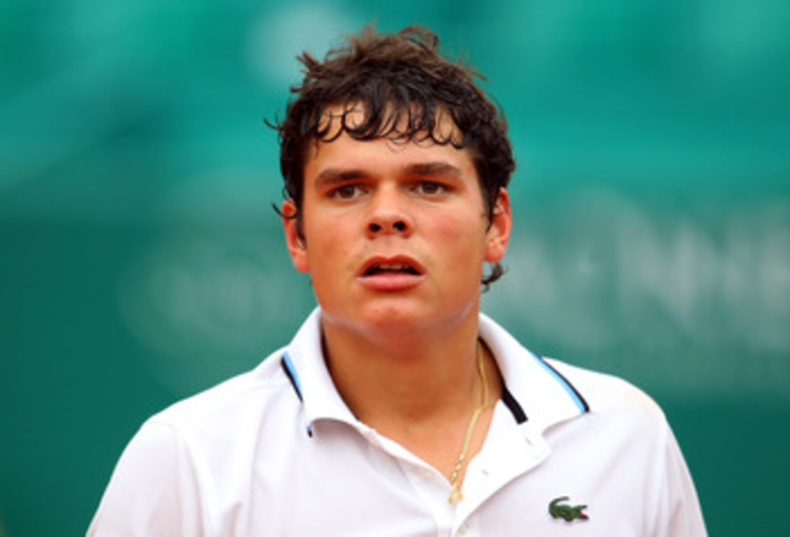 MONACO - APRIL 14:  Milos Raonic of Canada looks in his match against David Ferrer of Spain during Day Five of the ATP Masters Series Tennis at the Monte Carlo Country Club on April 14, 2011 in Monte Carlo, Monaco.  (Photo by Julian Finney/Getty Images)