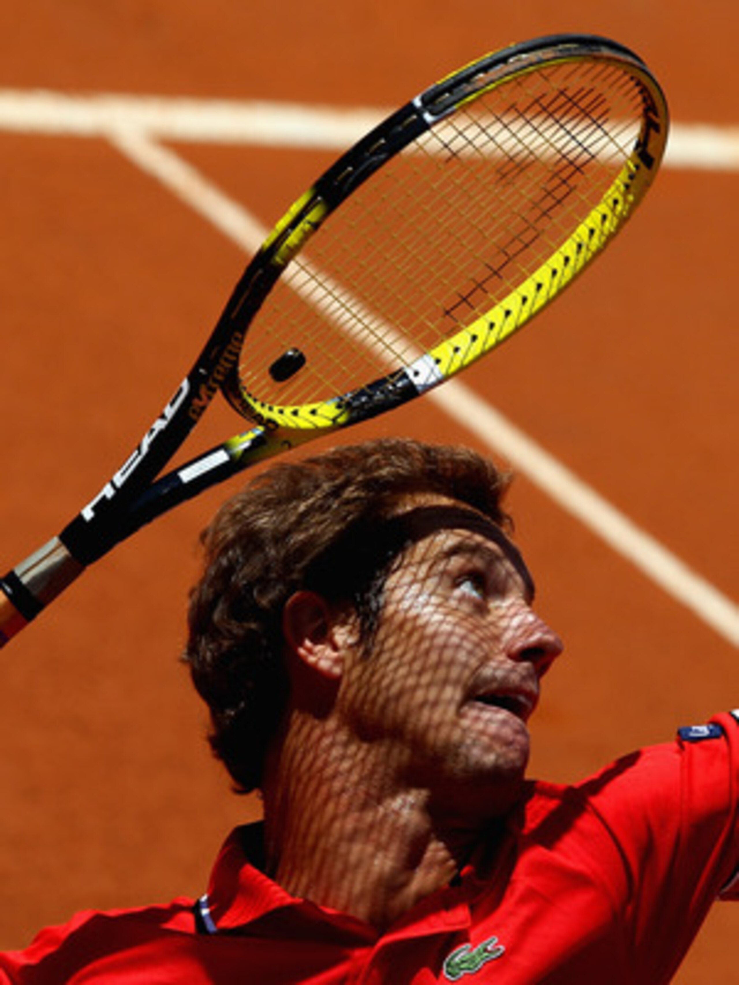 ROME, ITALY - MAY 14:  Richard Gasquet of France  serves during his semi final match against  Rafael Nadal of Spain during day seven of the Internazoinali BNL D'Italia at the Foro Italico Tennis Centre  on May 14, 2011 in Rome, Italy.  (Photo by Clive Bru