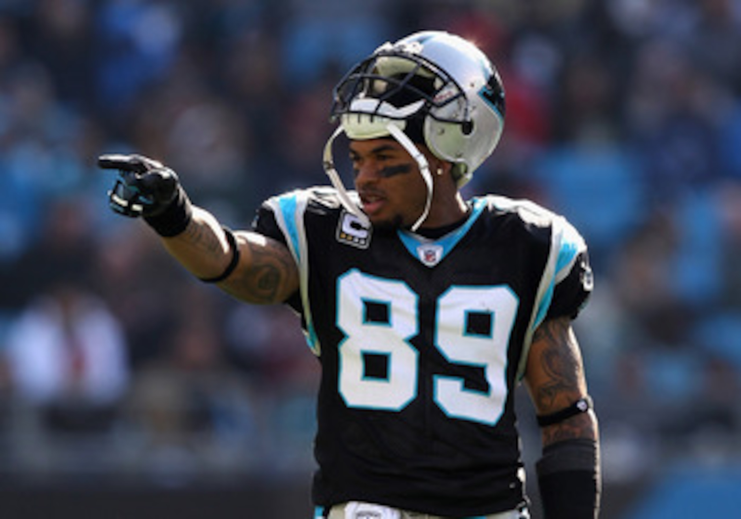 CHARLOTTE, NC - DECEMBER 19: Steve Smith #89 of the Carolina Panthers points to the Arizona Cardinals sideline during their game at Bank of America Stadium on December 19, 2010 in Charlotte, North Carolina. (Photo by Streeter Lecka/Getty Images) CHARLOTTE, NC - DECEMBER 19: Steve Smith #89 of the Carolina Panthers points to the Arizona Cardinals sideline during their game at Bank of America Stadium on December 19, 2010 in Charlotte, North Carolina. (Photo by Streeter Lecka/Getty Images)