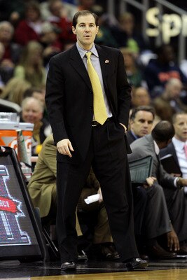 KANSAS CITY, MO - MARCH 09:  Head coach Scott Drew of the Baylor Bears looks on from the sidelines during their game against the Oklahoma Sooners in the first round of the 2011 Phillips 66 Big 12 Men's Basketball Tournament at Sprint Center on March 9, 20