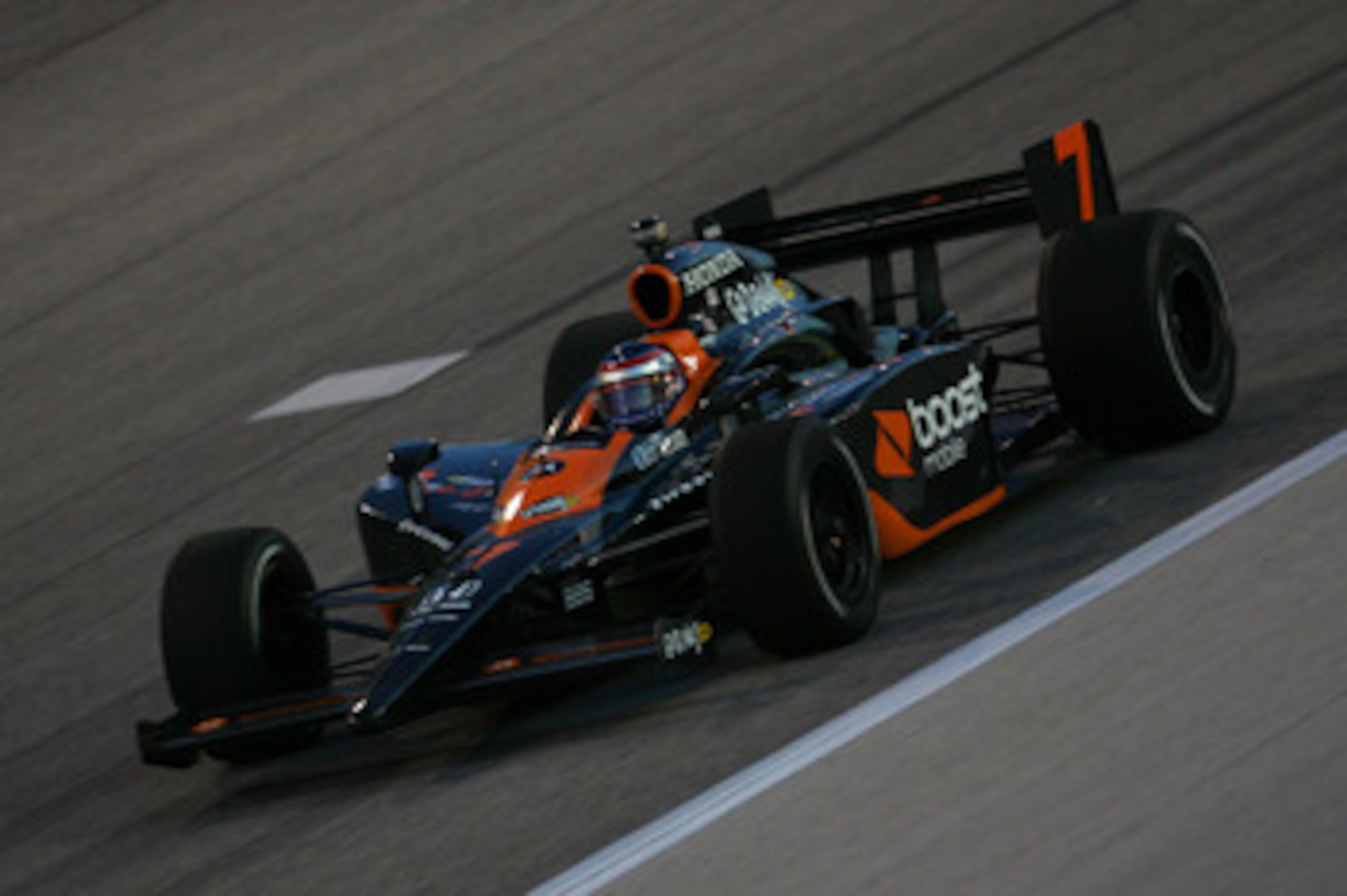 FORT WORTH, TX - JUNE 04: Danica Patrick, drives the #7 Boost Mobile/Motorola Dallara Honda, during practice for the IRL IndyCar Series Bombardier Learjet 550k on June 4, 2009 at Texas Motor Speedway in Fort Worth, Texas.  (Photo by Chris Trotman/Getty Im