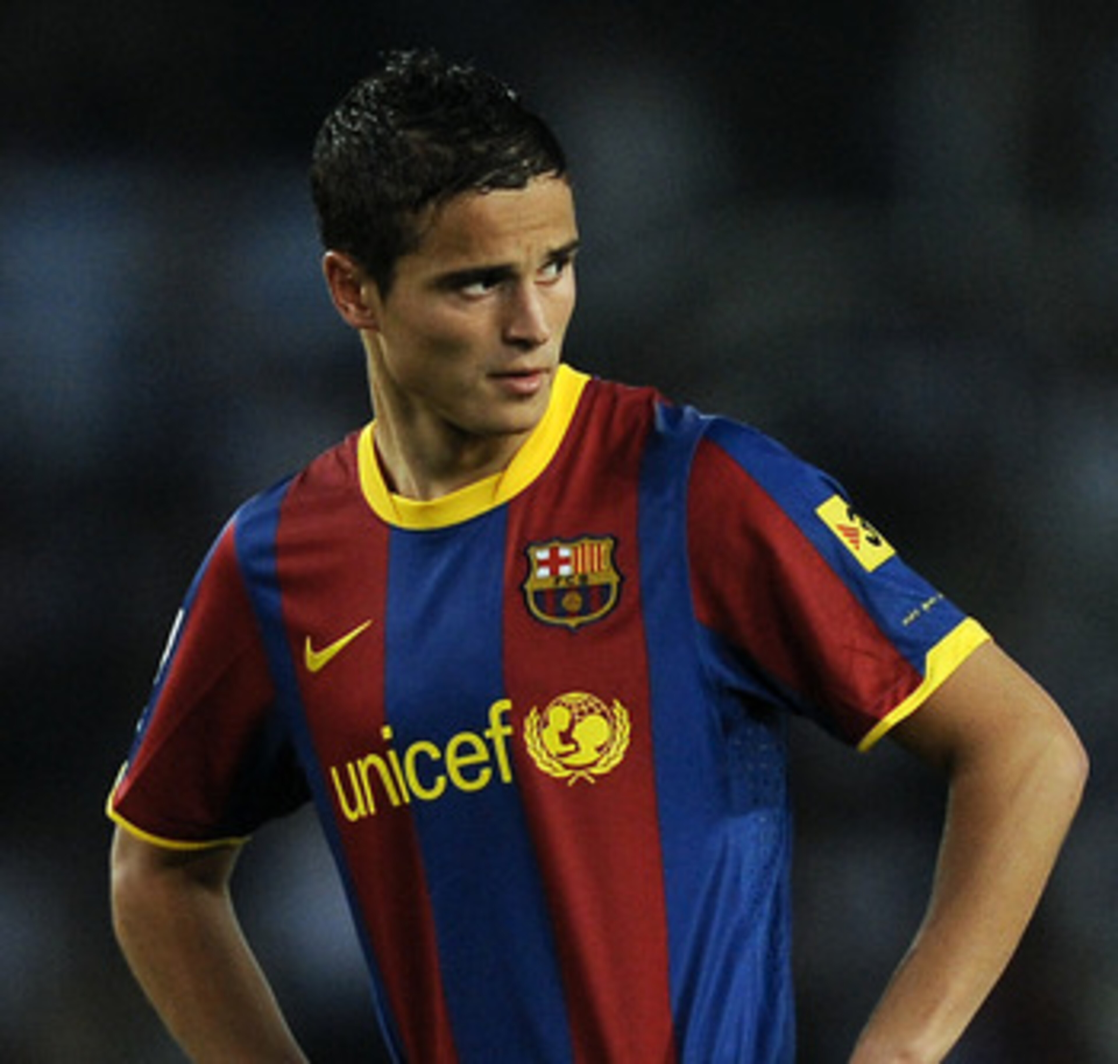 SAN SEBASTIAN, SPAIN - APRIL 30: Ibrahim Afellay of FC Barcelona looks on during the La Liga match between Real Sociedad and Barcelona at Estadio Anoeta on April 30, 2011 in San Sebastian, Spain. Real Sociedad won 2-1.  (Photo by David Ramos/Getty Images)