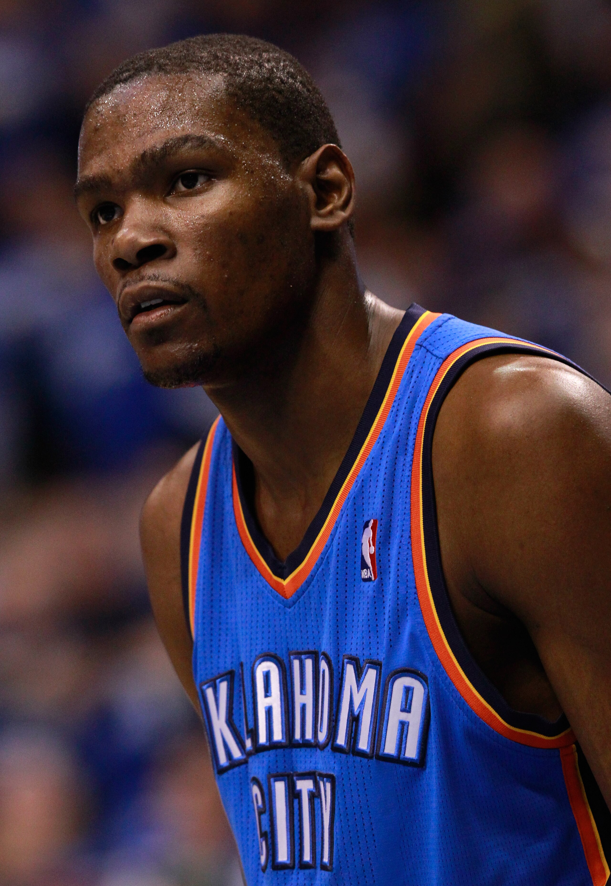 DALLAS, TX - MAY 17: Kevin Durant #35 of the Oklahoma City Thunder looks on while taking on the Dallas Mavericks in Game One of the Western Conference Finals during the 2011 NBA Playoffs at American Airlines Center on May 17, 2011 in Dallas, Texas. NOTE DALLAS, TX - MAY 17: Kevin Durant #35 of the Oklahoma City Thunder looks on while taking on the Dallas Mavericks in Game One of the Western Conference Finals during the 2011 NBA Playoffs at American Airlines Center on May 17, 2011 in Dallas, Texas. NOTE